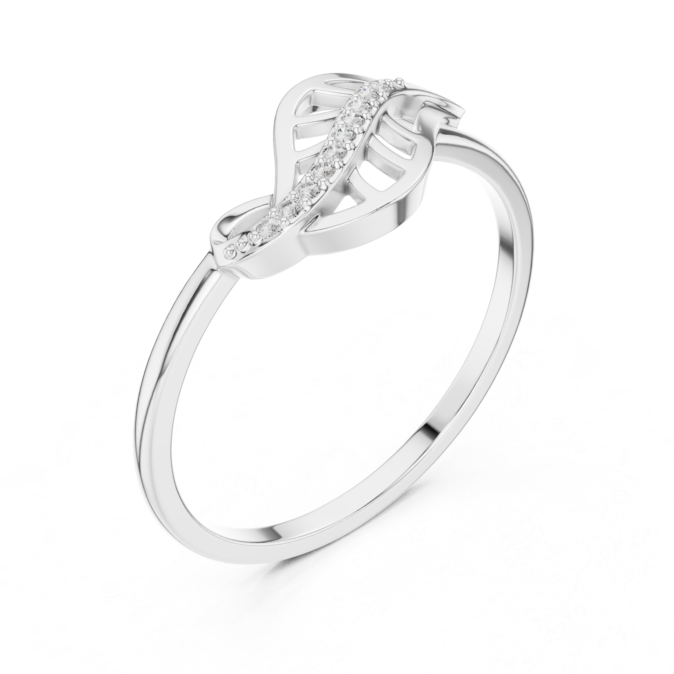 Floral toe ring with carved decorative pattern.