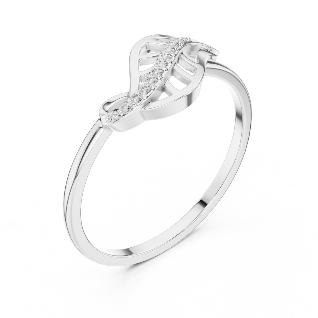 Floral toe ring with carved decorative pattern.