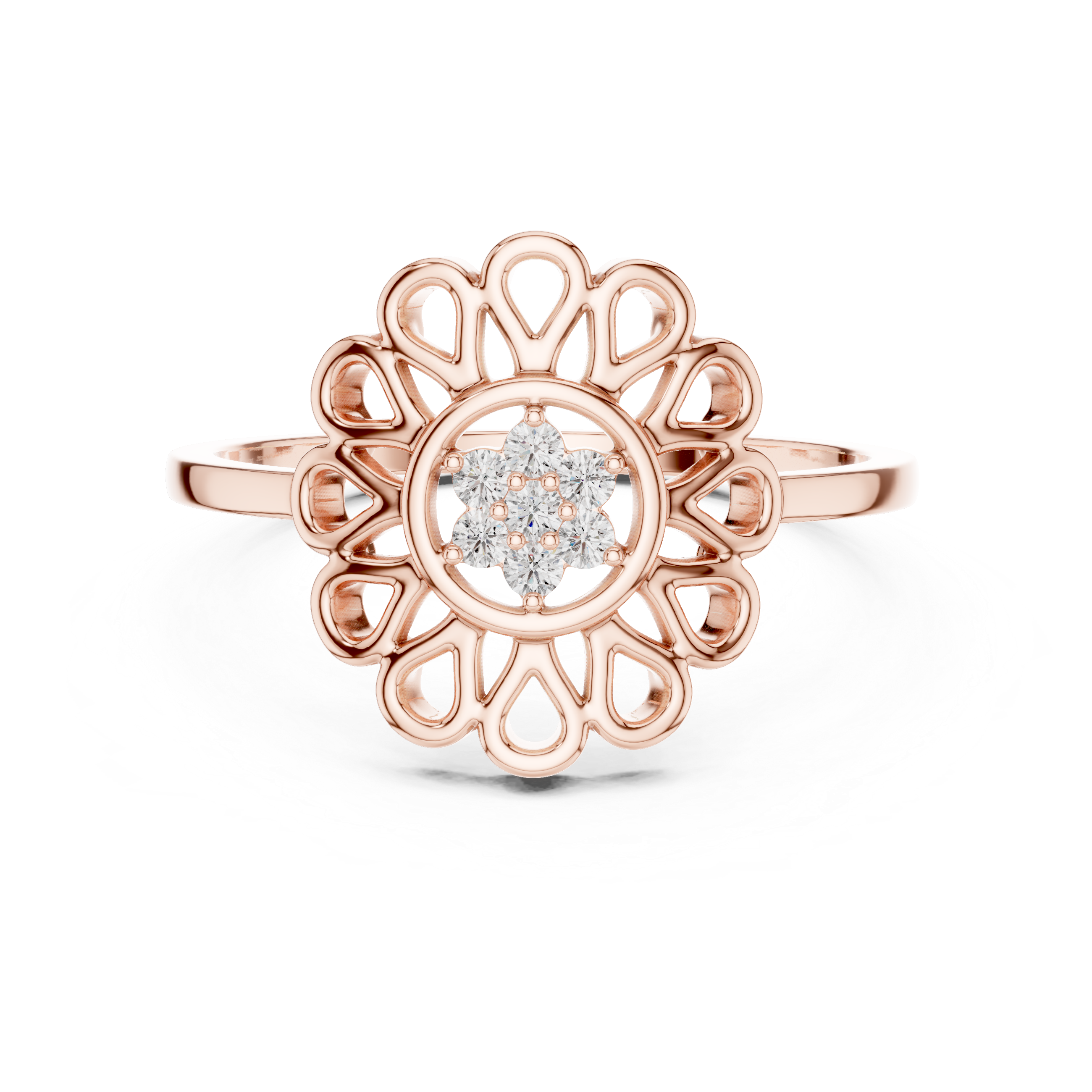 Diamond brooch with geometric decorative pattern.