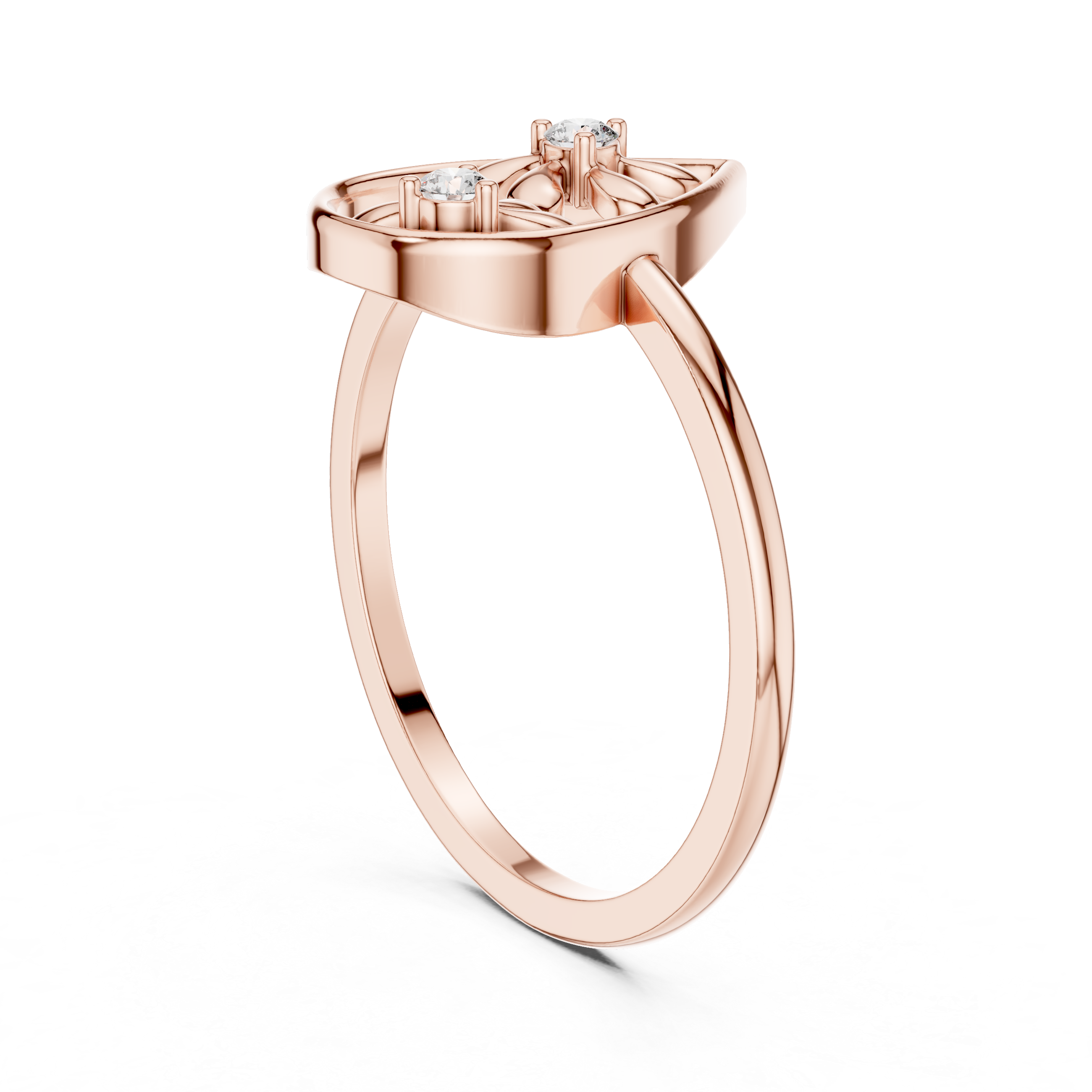 Lab Grown Diamond Teardrop Floral Ring