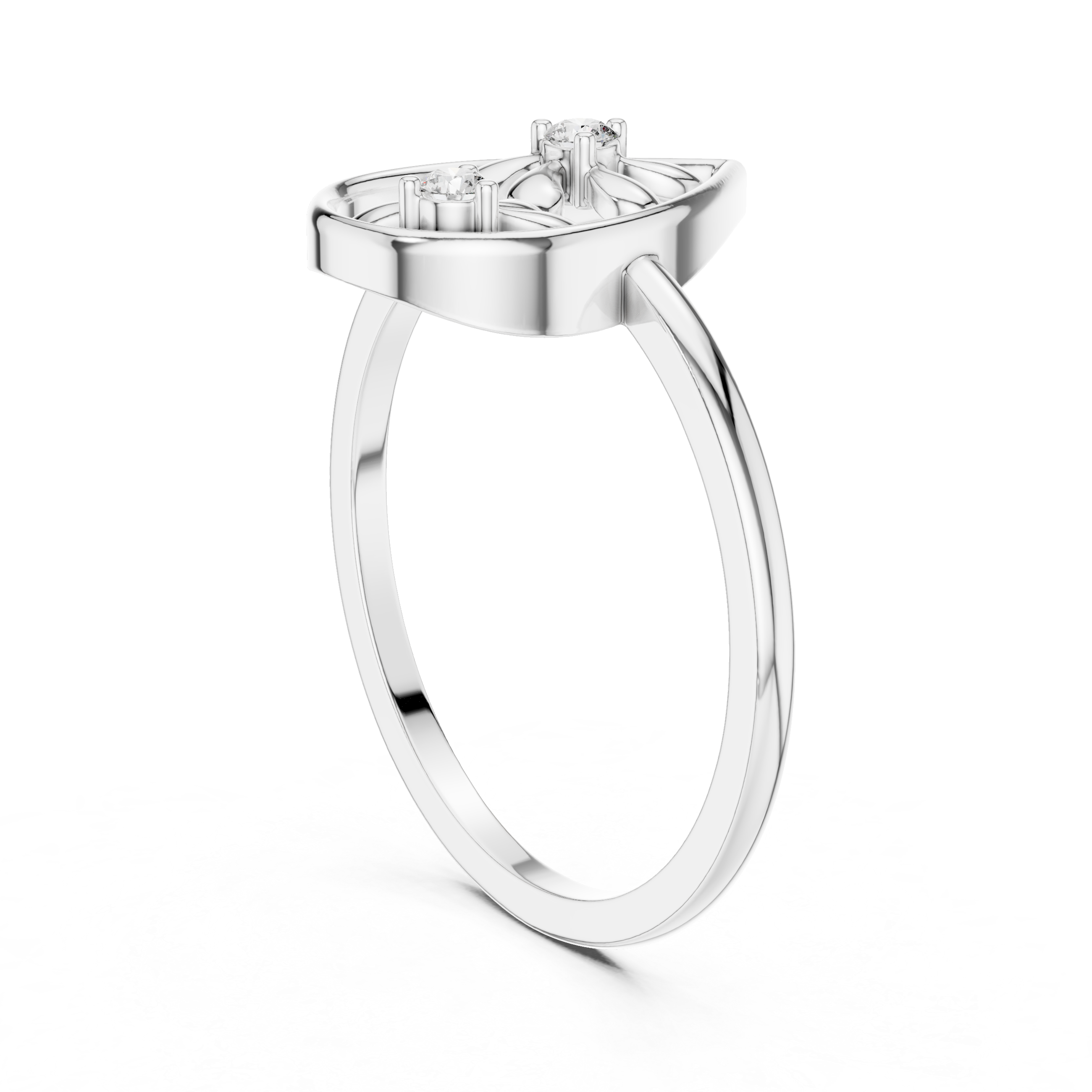 Lab Grown Diamond Teardrop Floral Ring
