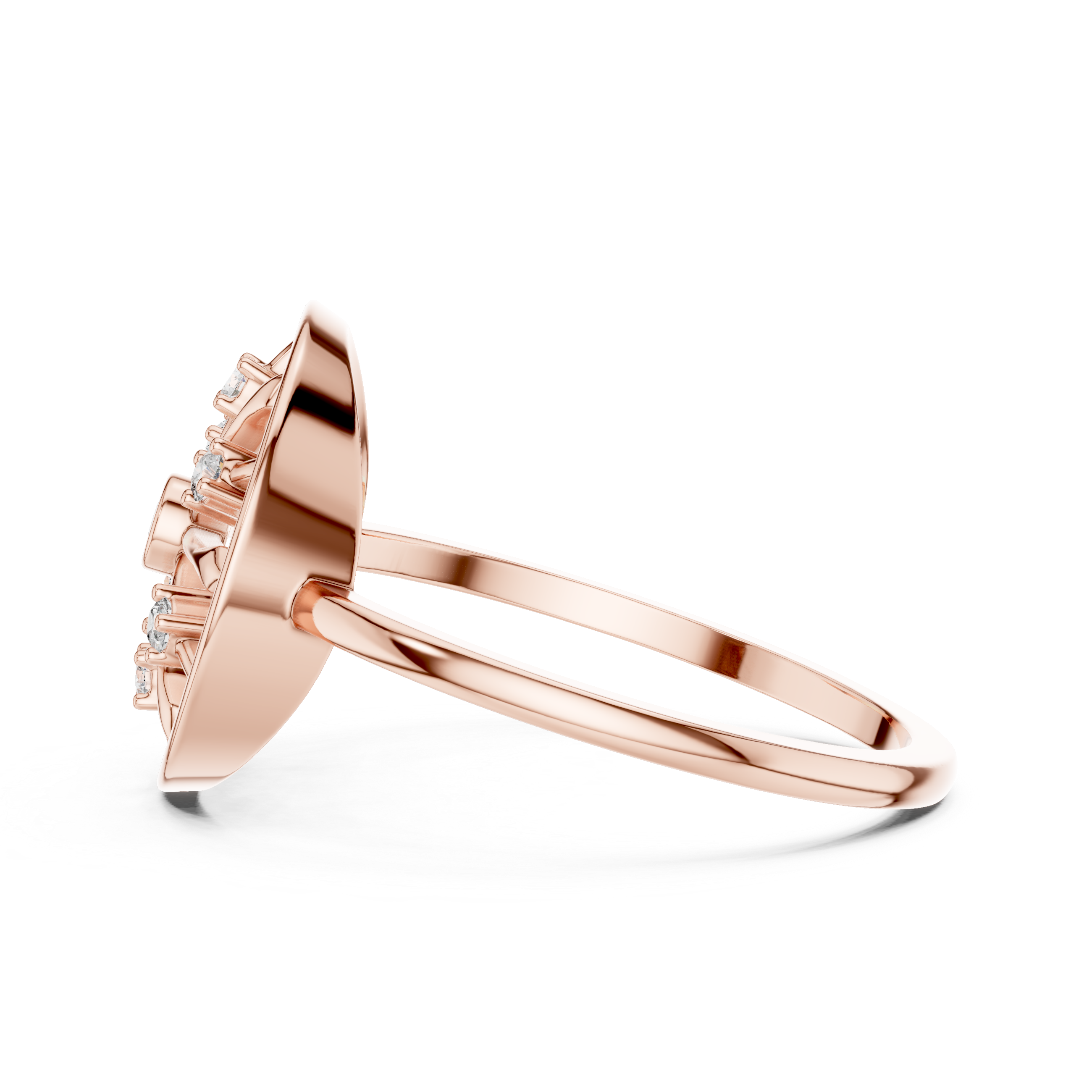 Round Brilliant Lab Grown Diamond Sunburst Wheel Cluster Ring