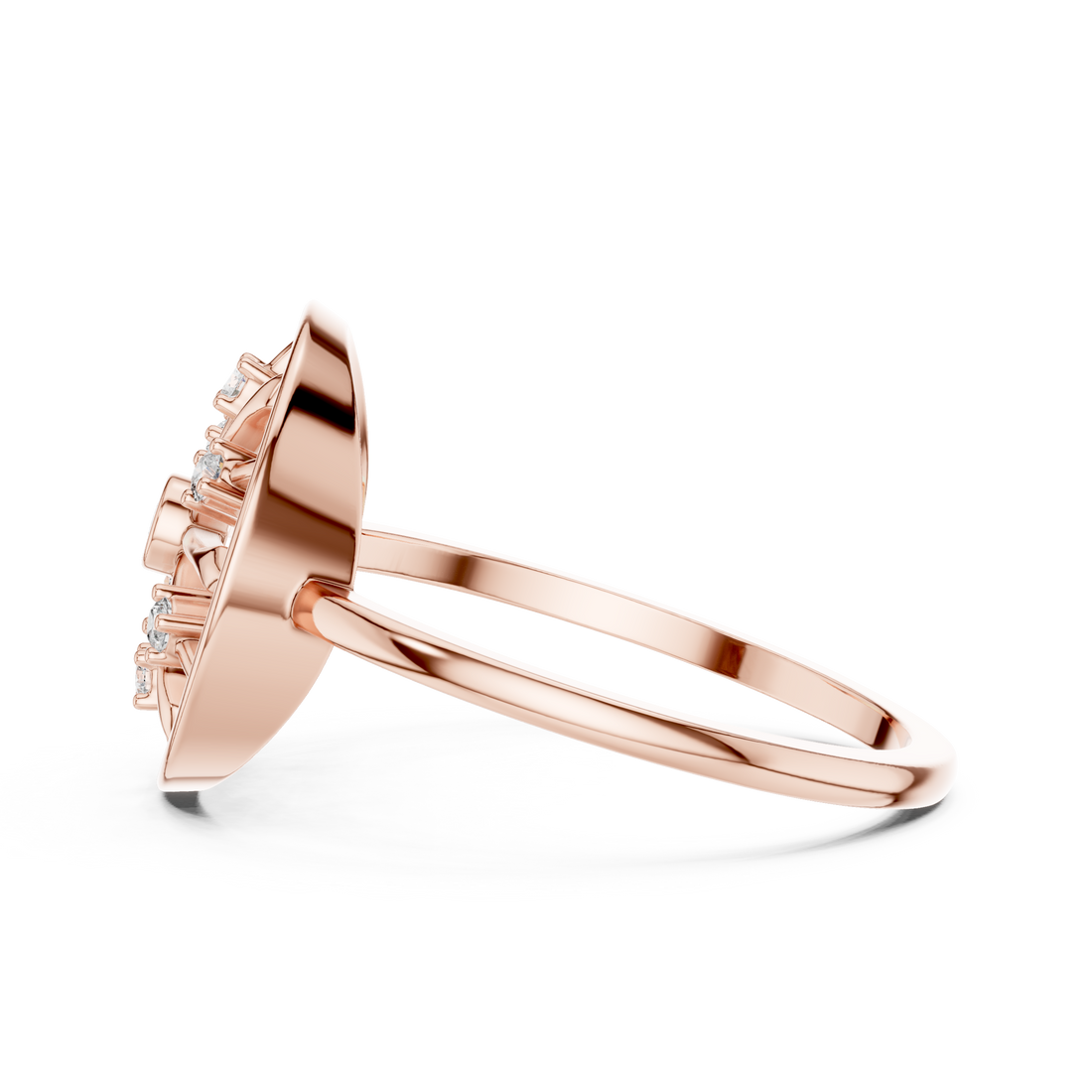 Round Brilliant Lab Grown Diamond Sunburst Wheel Cluster Ring