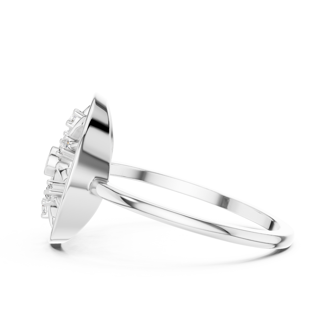 Round Brilliant Lab Grown Diamond Sunburst Wheel Cluster Ring