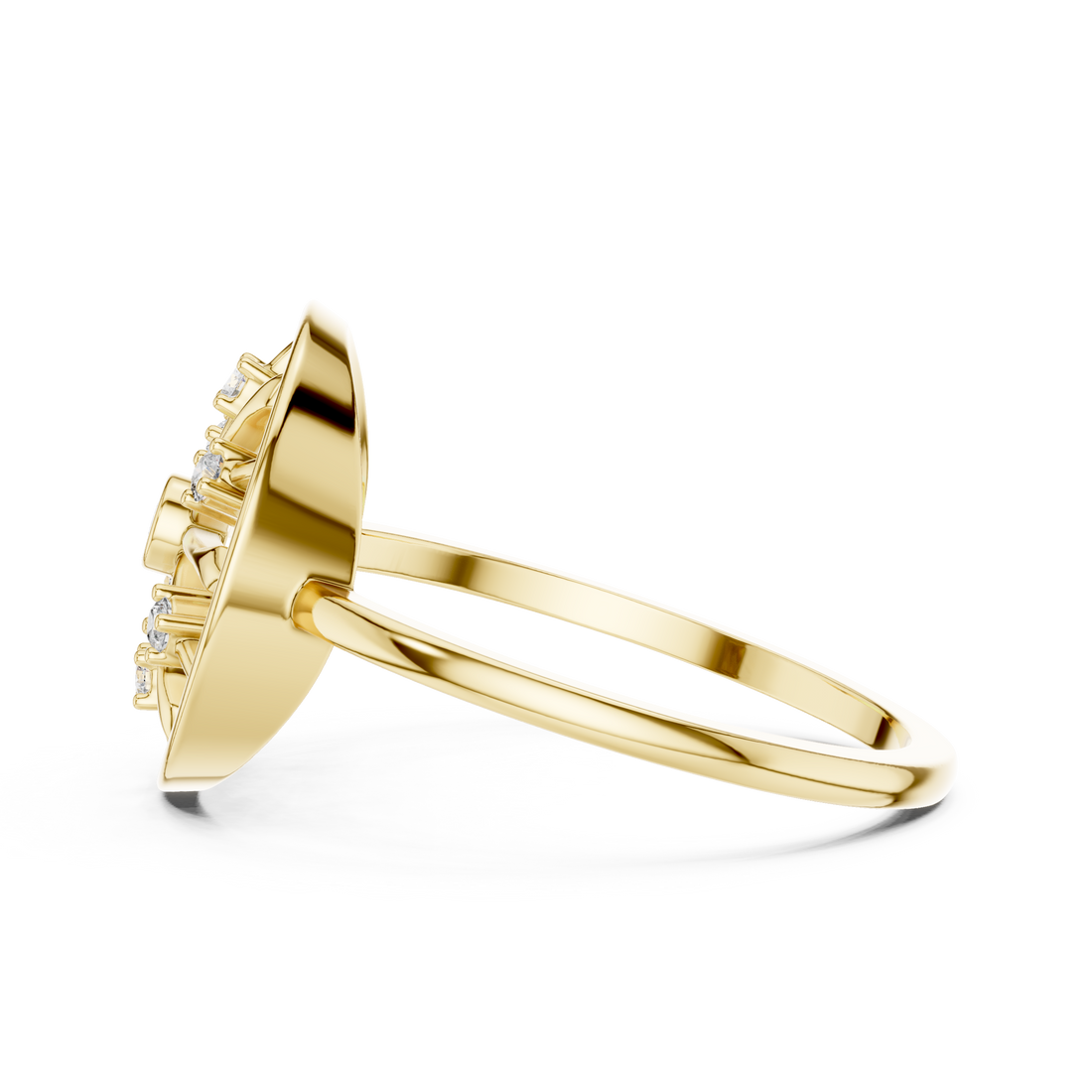 Round Brilliant Lab Grown Diamond Sunburst Wheel Cluster Ring