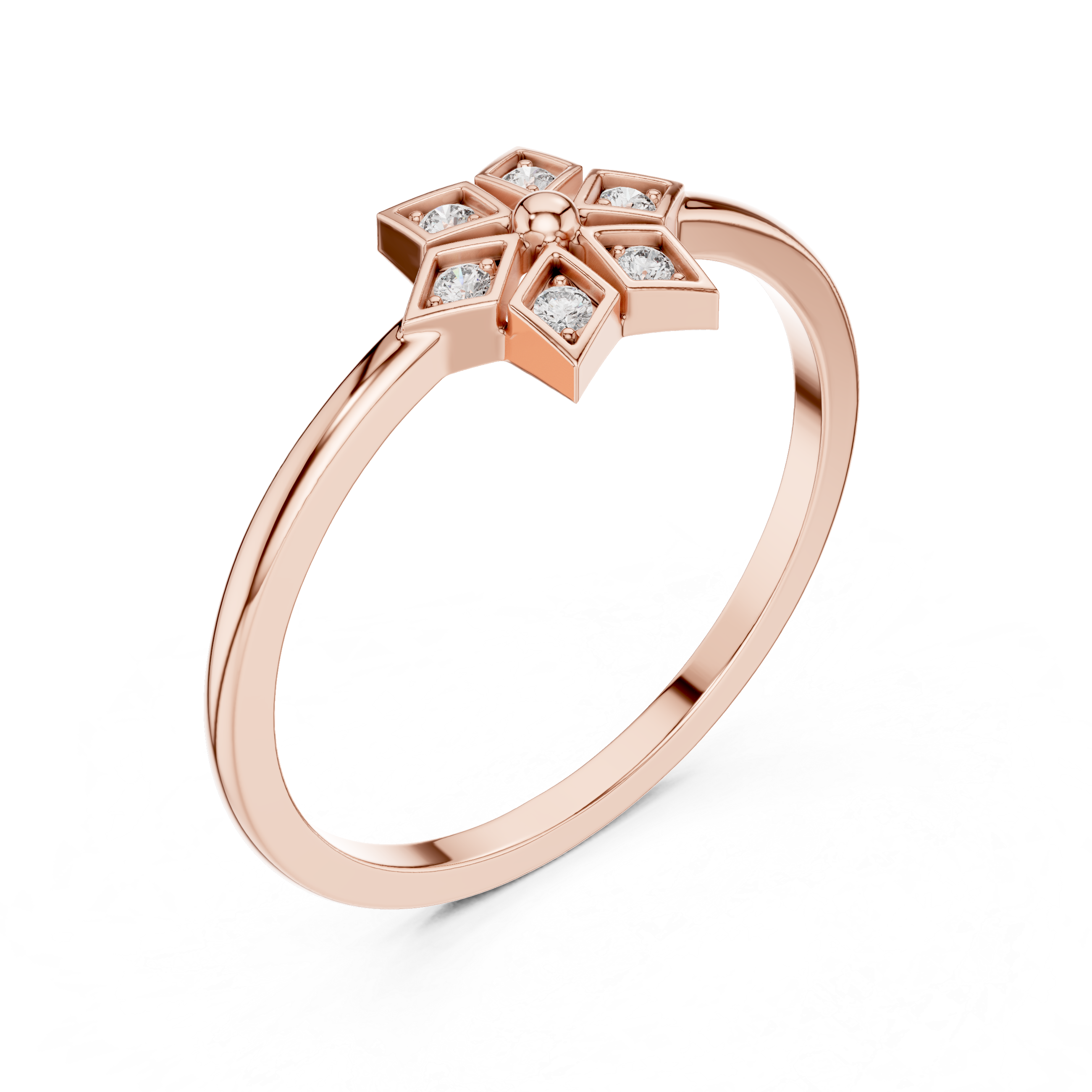 Lab Grown Diamond Star Flower Ring