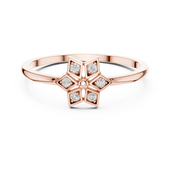 Lab Grown Diamond Star Flower Ring