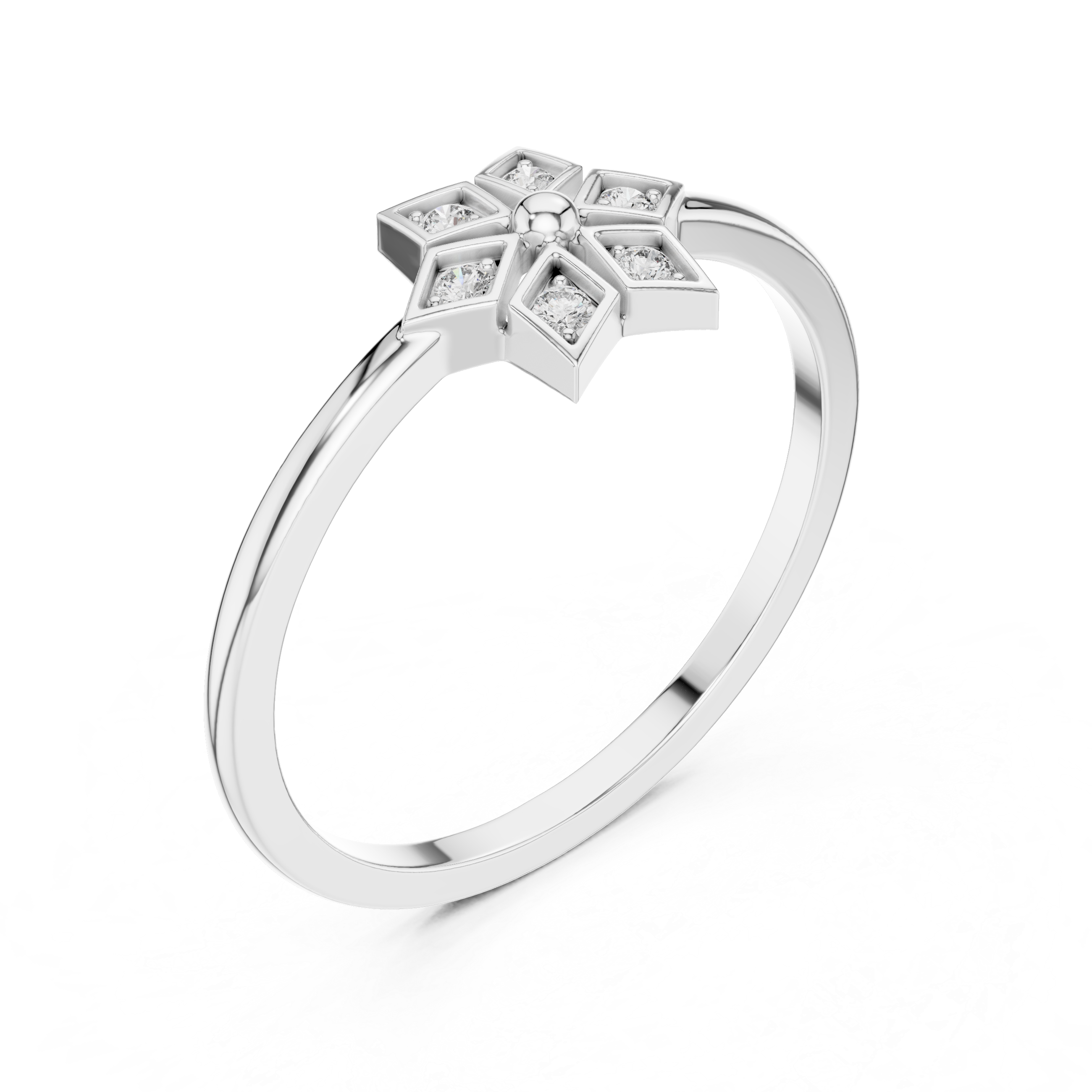 Lab Grown Diamond Star Flower Ring