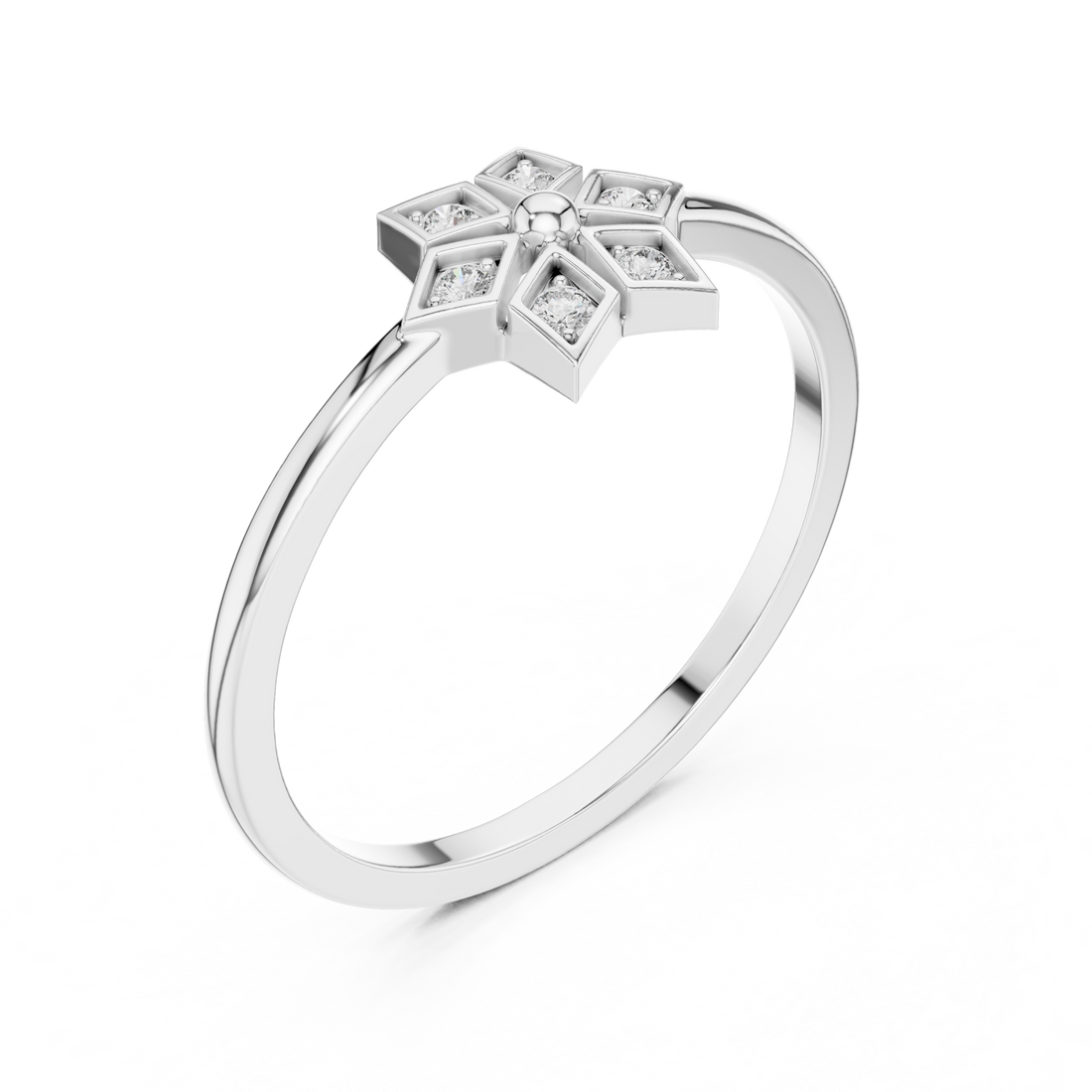 Lab Grown Diamond Star Flower Ring