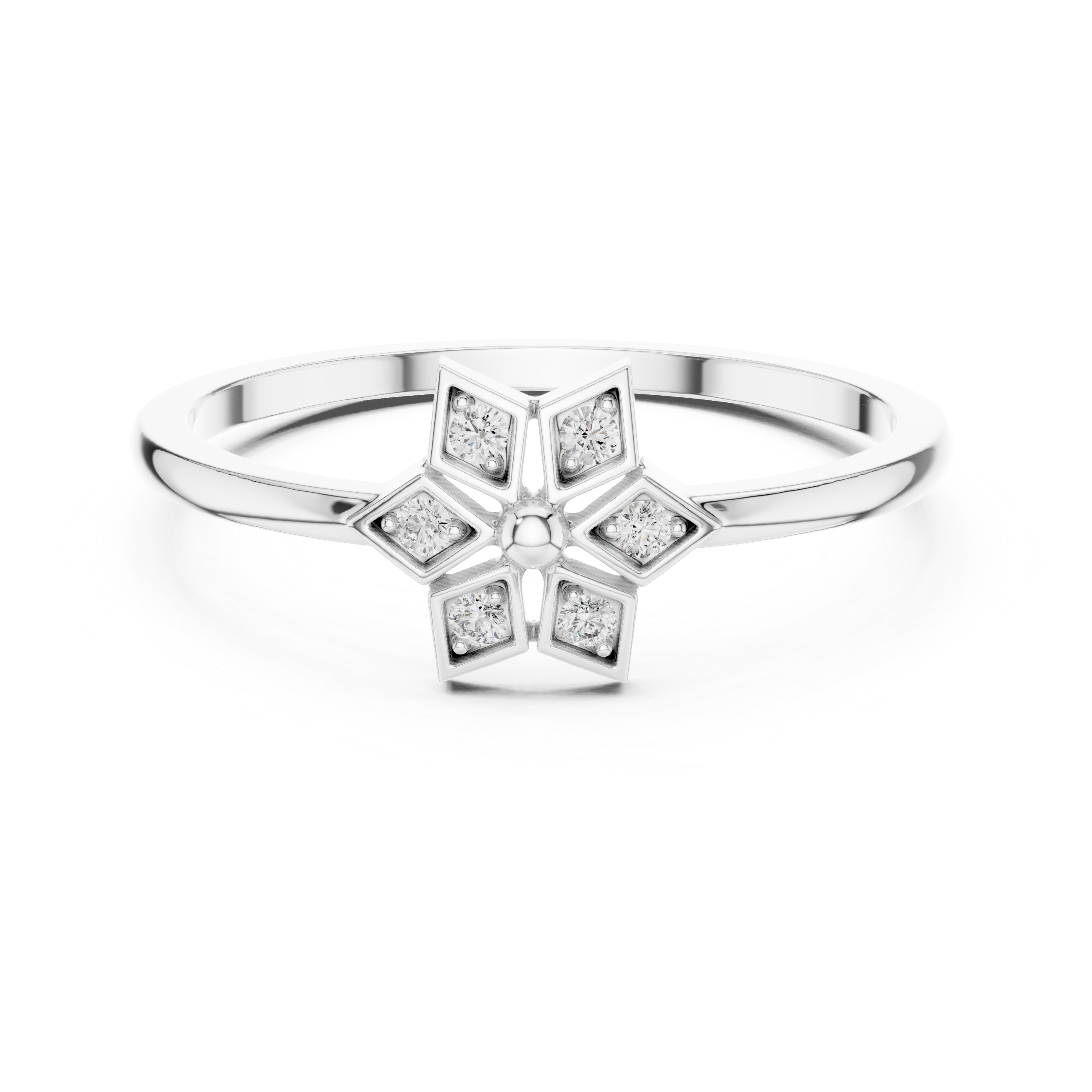 Lab Grown Diamond Star Flower Ring