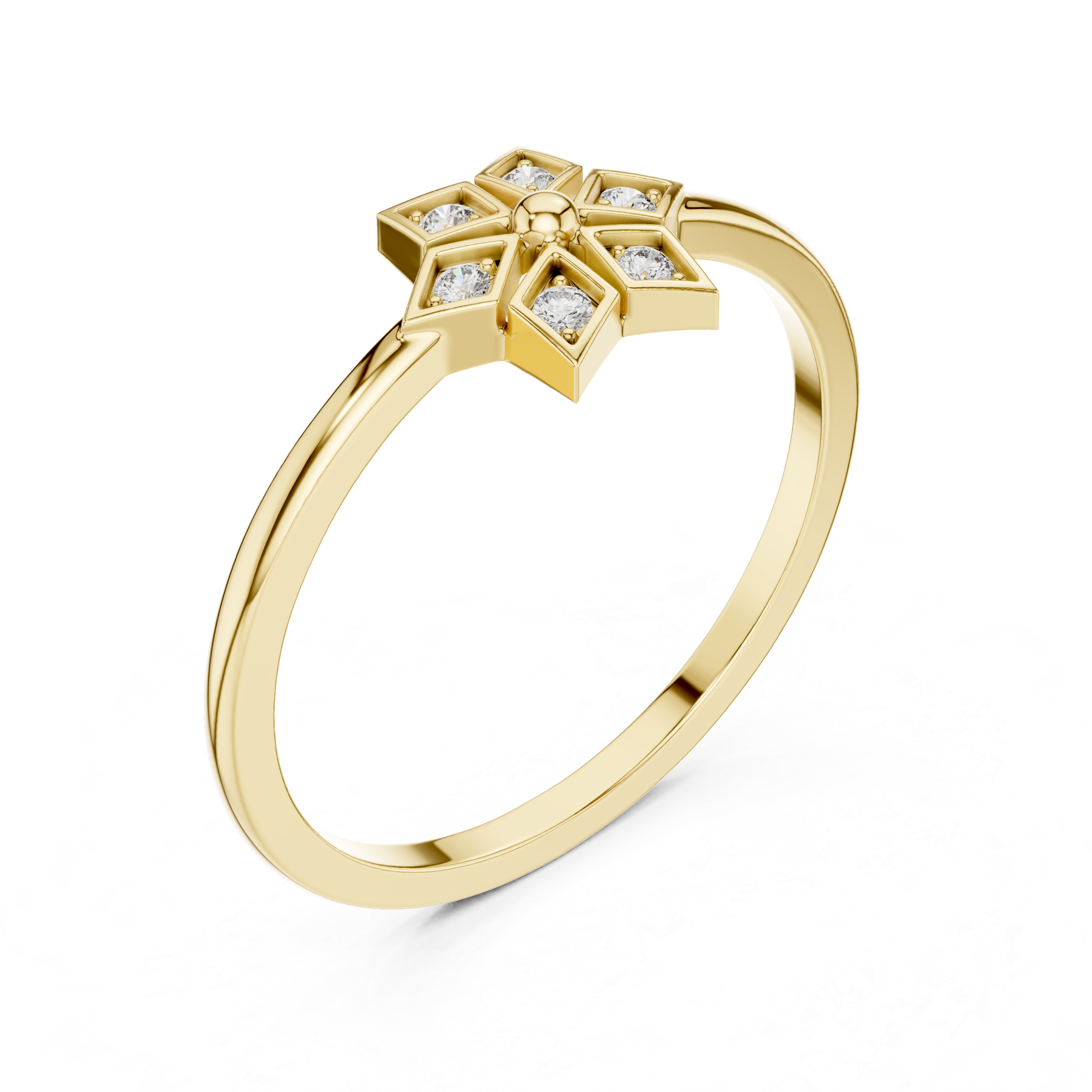 Lab Grown Diamond Star Flower Ring