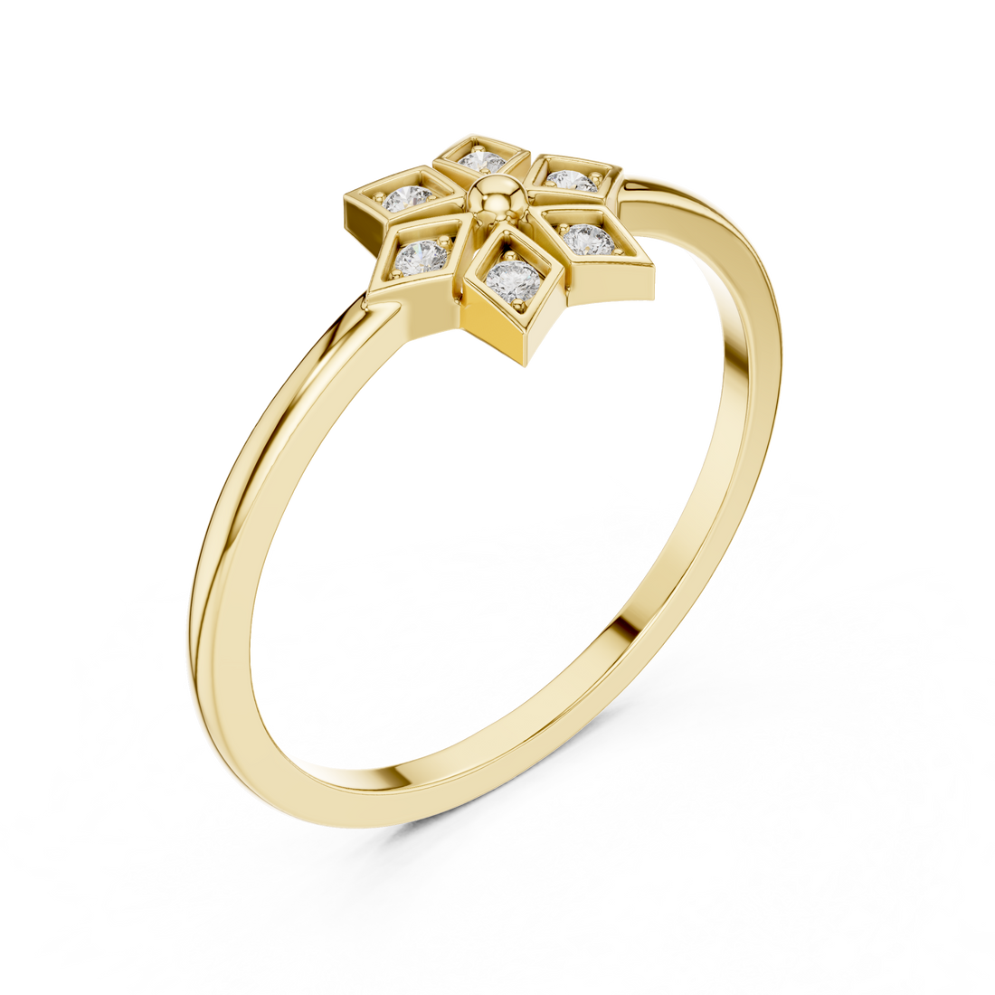 Lab Grown Diamond Star Flower Ring