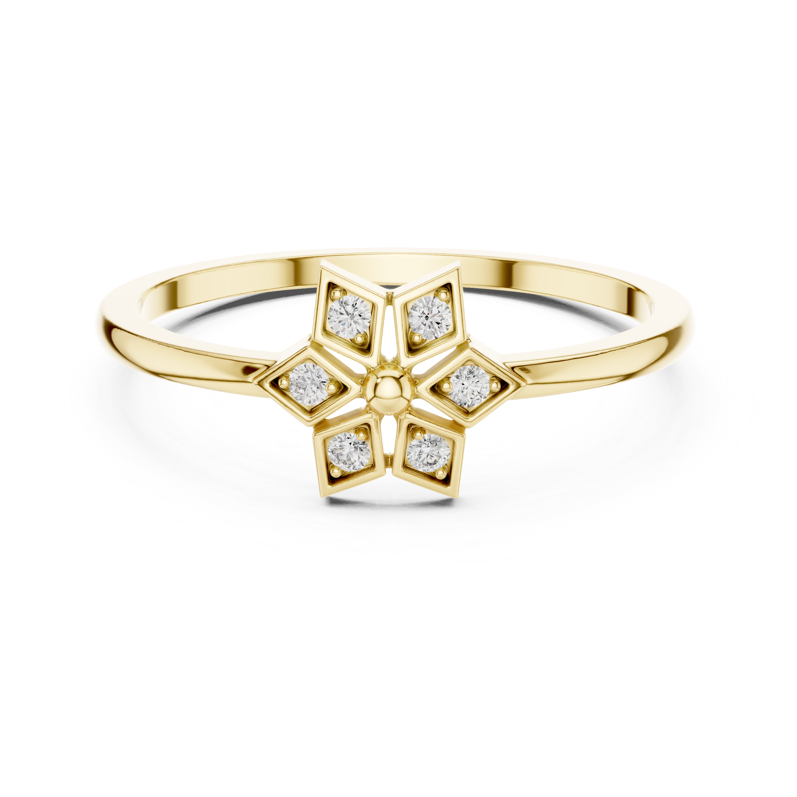Lab Grown Diamond Star Flower Ring