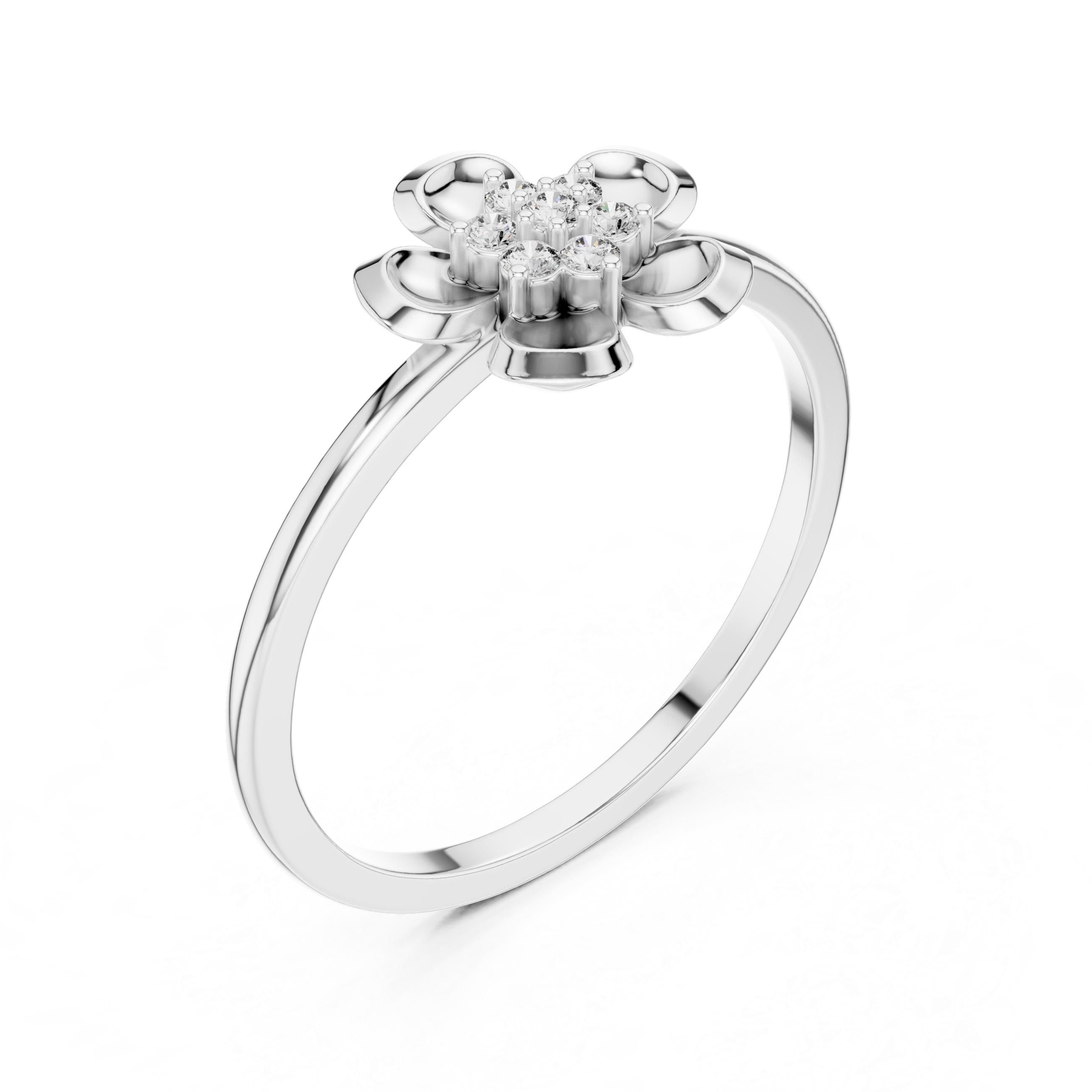 Round Brilliant Lab Grown Diamond Flower Cluster Fashion Ring