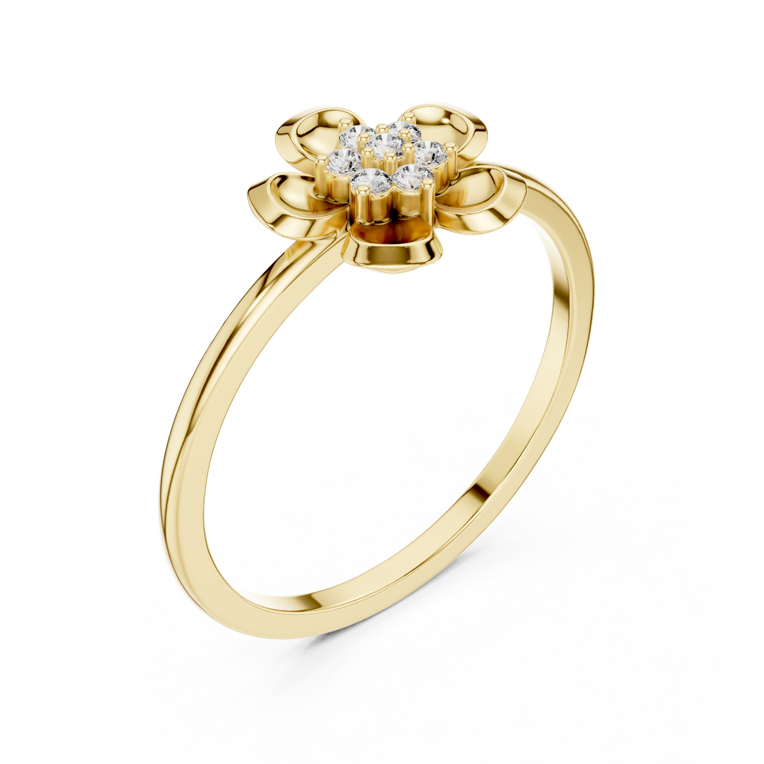 Round Brilliant Lab Grown Diamond Flower Cluster Fashion Ring