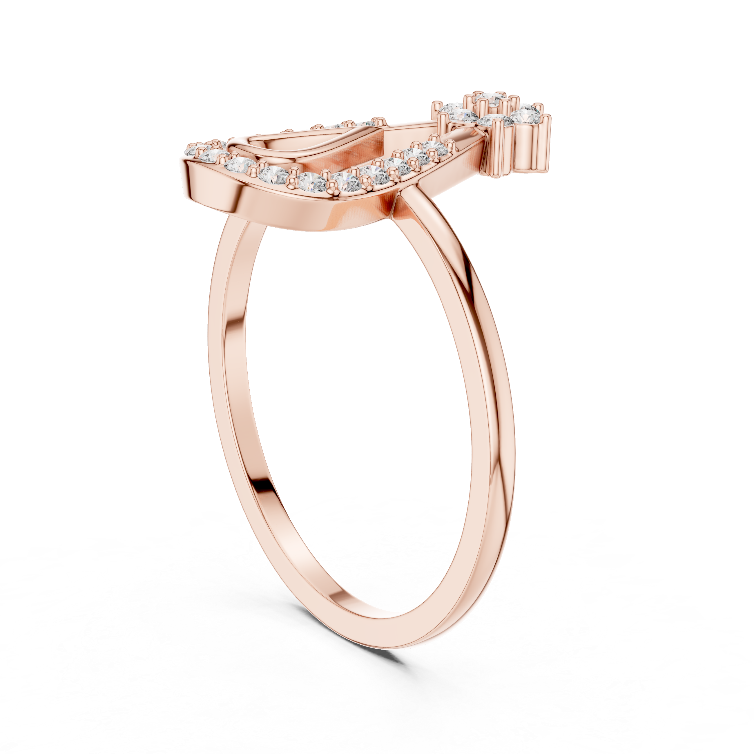 Lab Grown Diamond Teardrop Halo Floral Ring