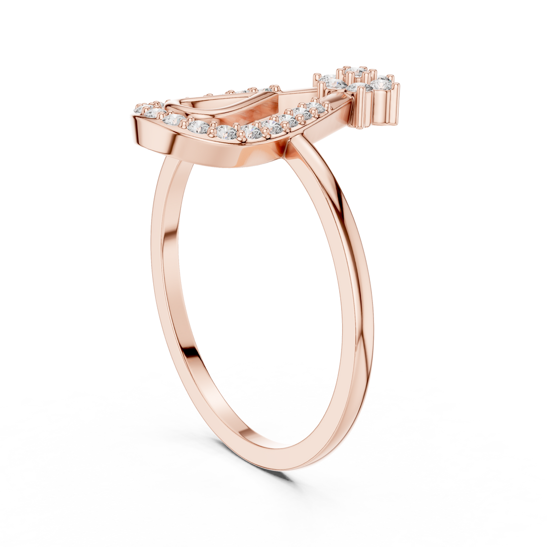 Lab Grown Diamond Teardrop Halo Floral Ring
