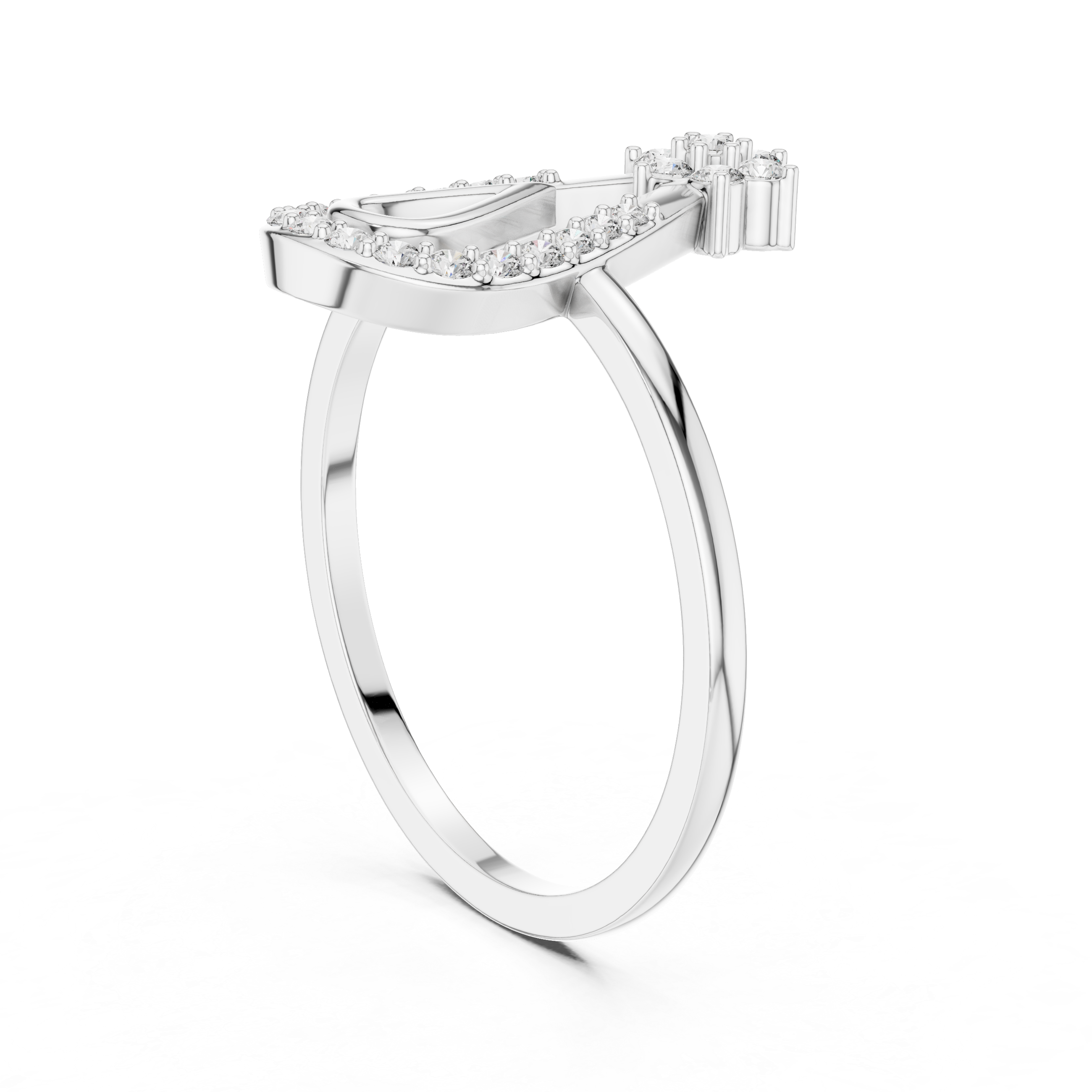 Lab Grown Diamond Teardrop Halo Floral Ring