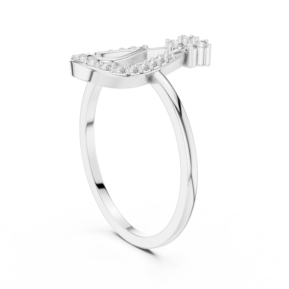 Lab Grown Diamond Teardrop Halo Floral Ring