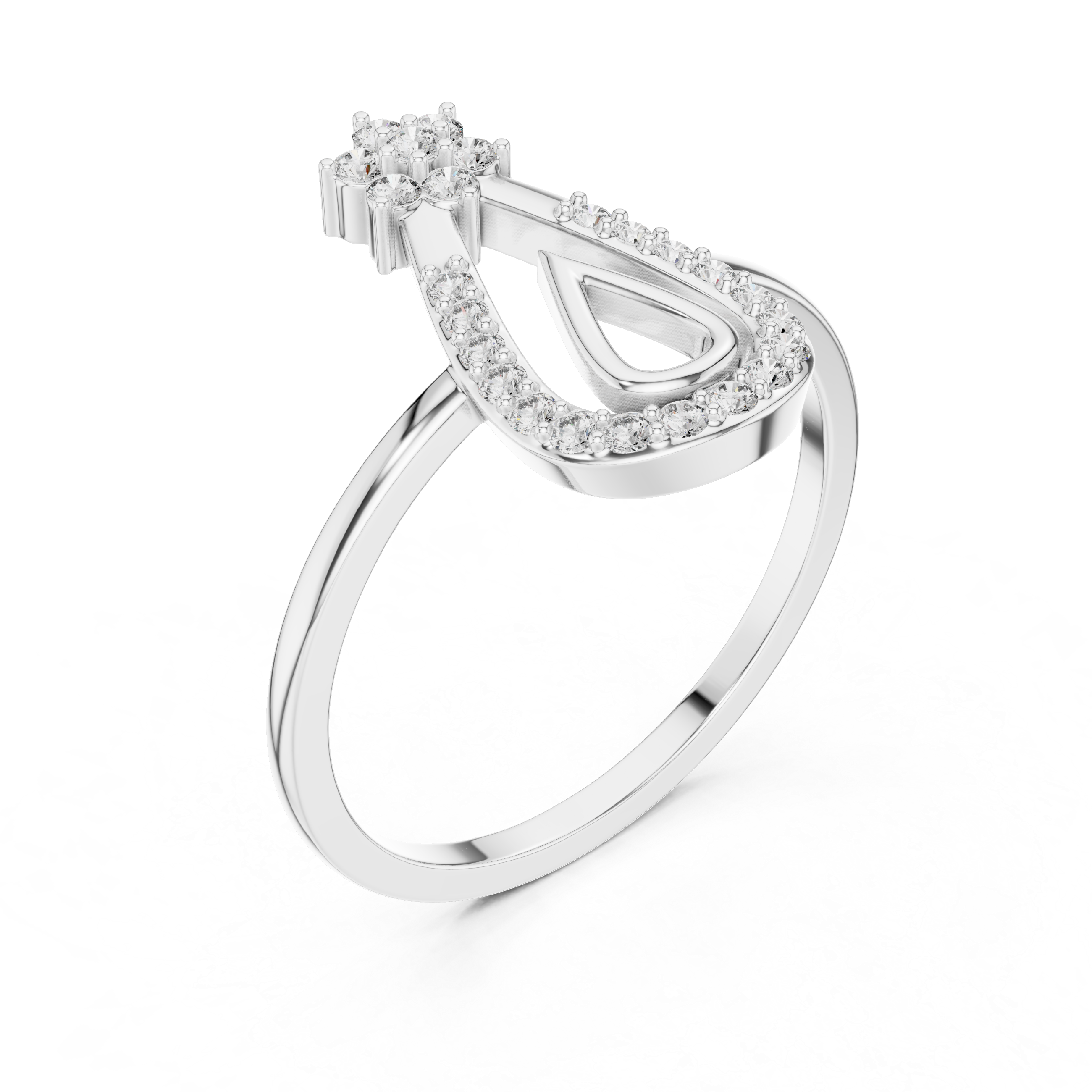 Lab Grown Diamond Teardrop Halo Floral Ring