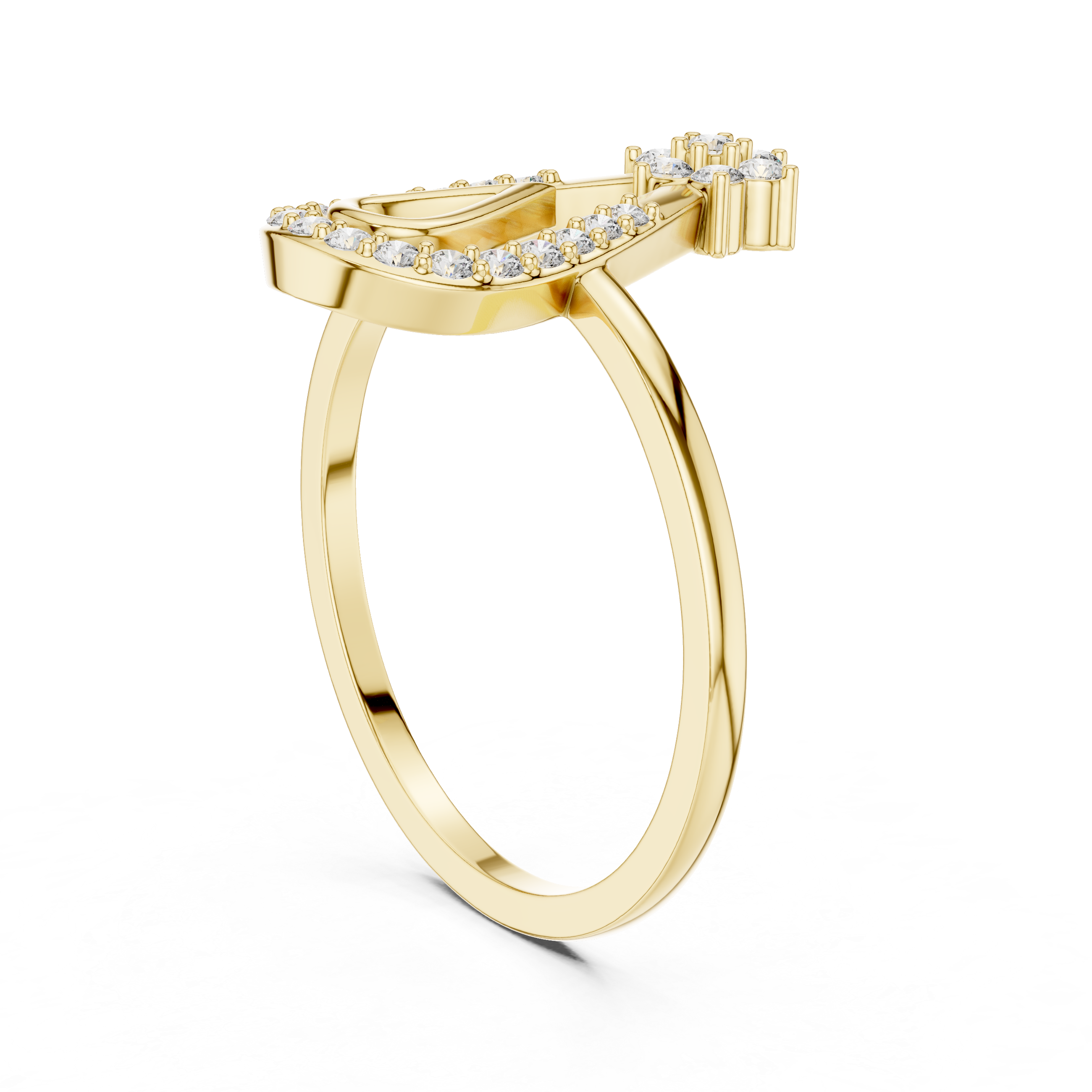 Lab Grown Diamond Teardrop Halo Floral Ring