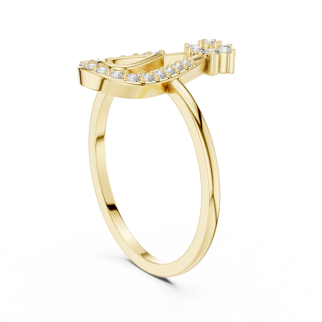 Lab Grown Diamond Teardrop Halo Floral Ring