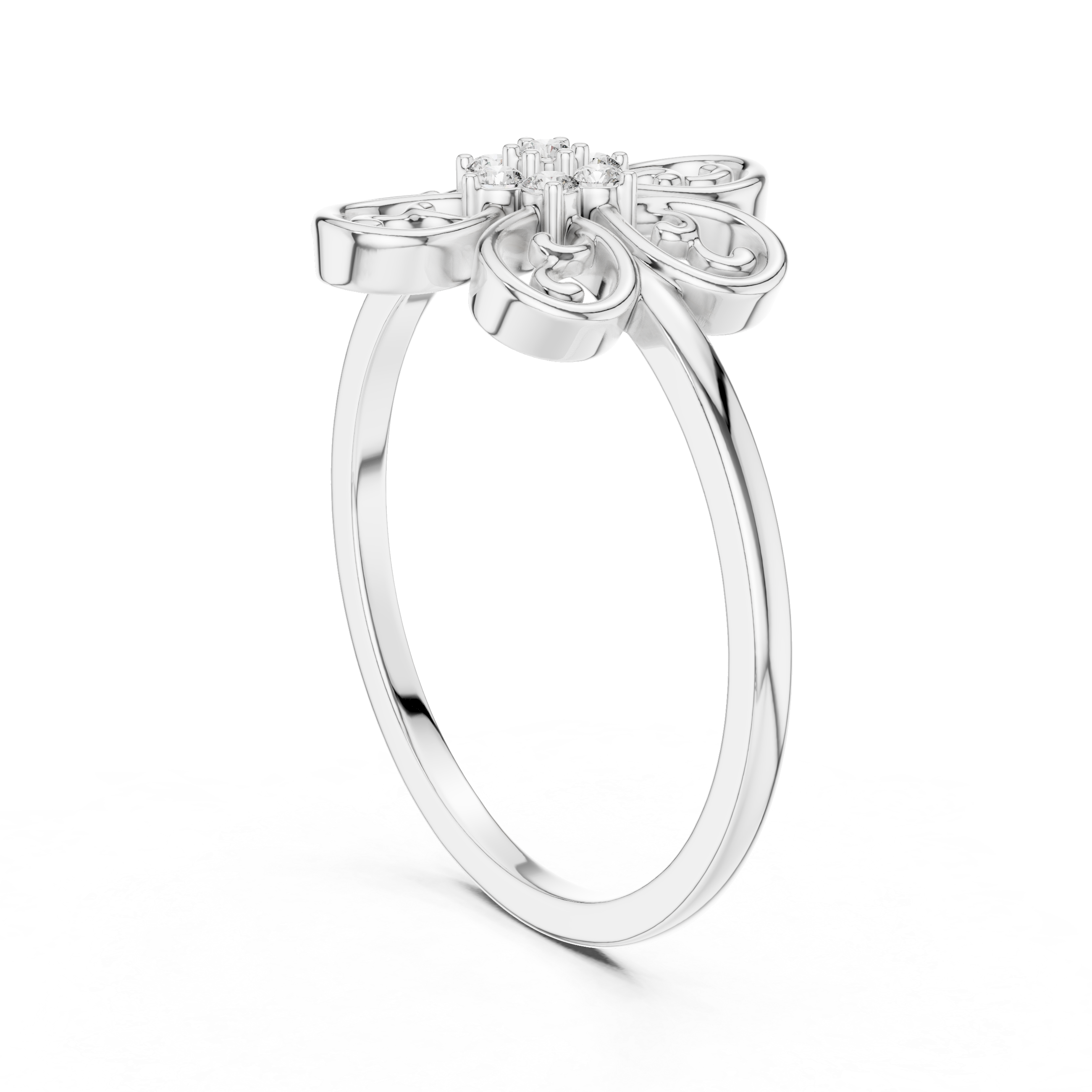 Round Brilliant Lab Grown Diamond Vintage Floral Cluster Ring