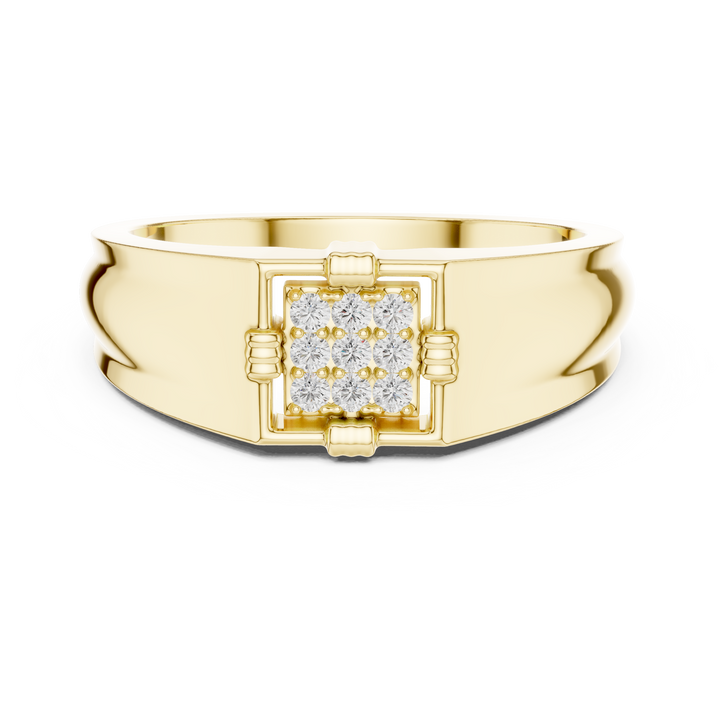 Lab Grown Diamond Square Cluster Signet Ring