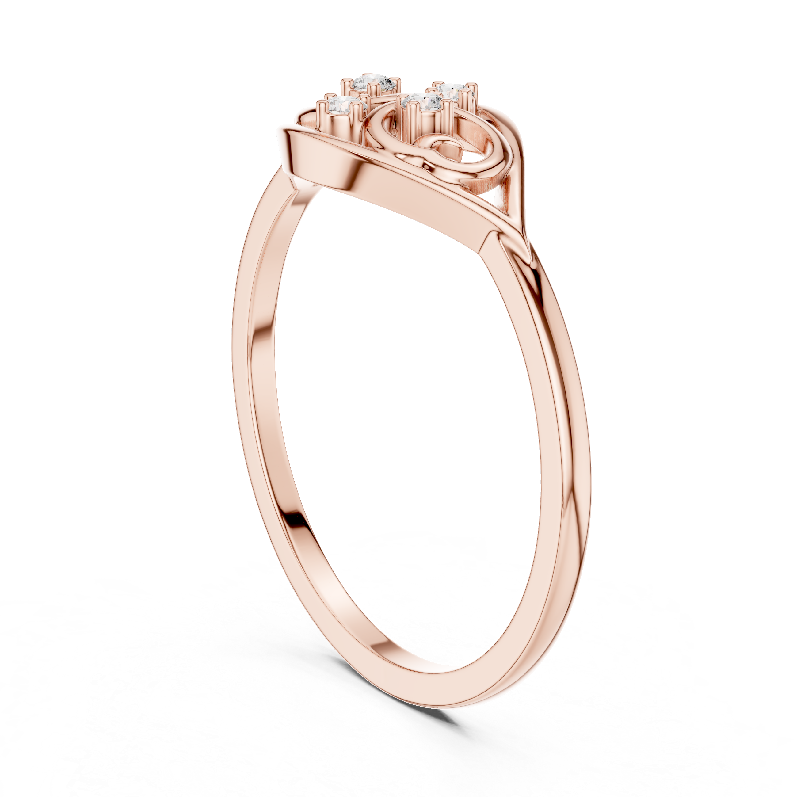 Floral toe ring with engraved decorative detail.