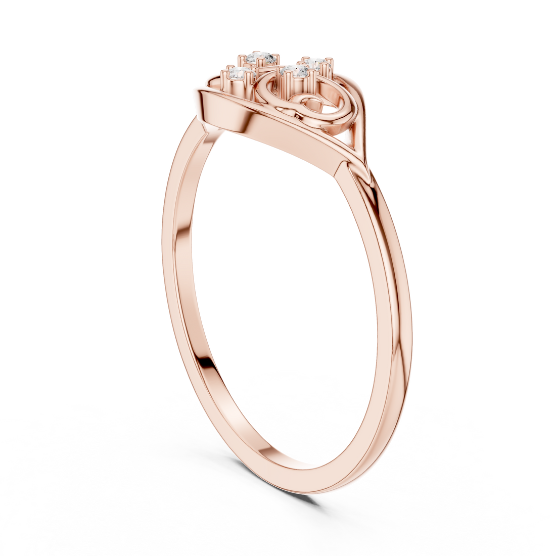Floral toe ring with engraved decorative detail.