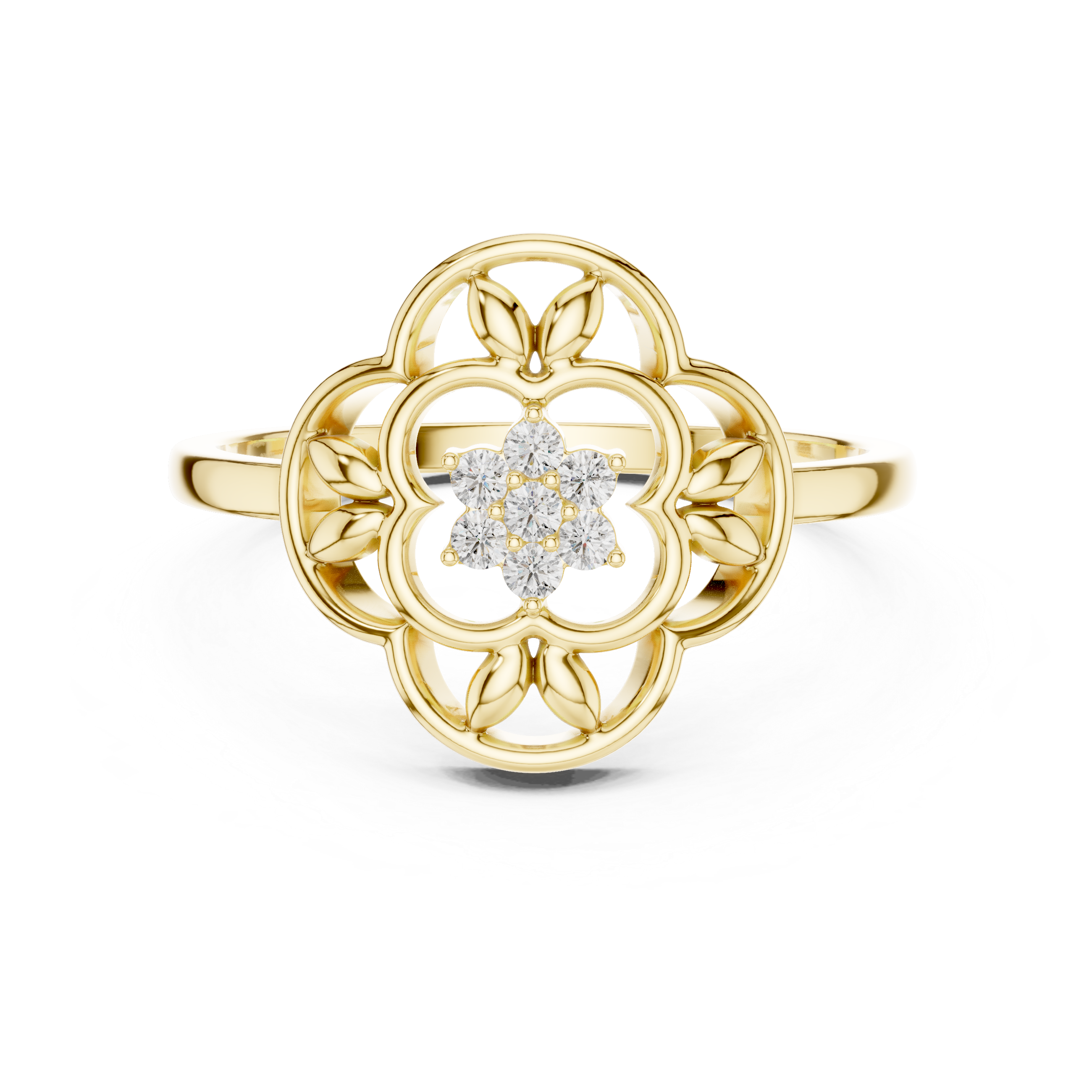 Sculptural ring with artistic modern structure.