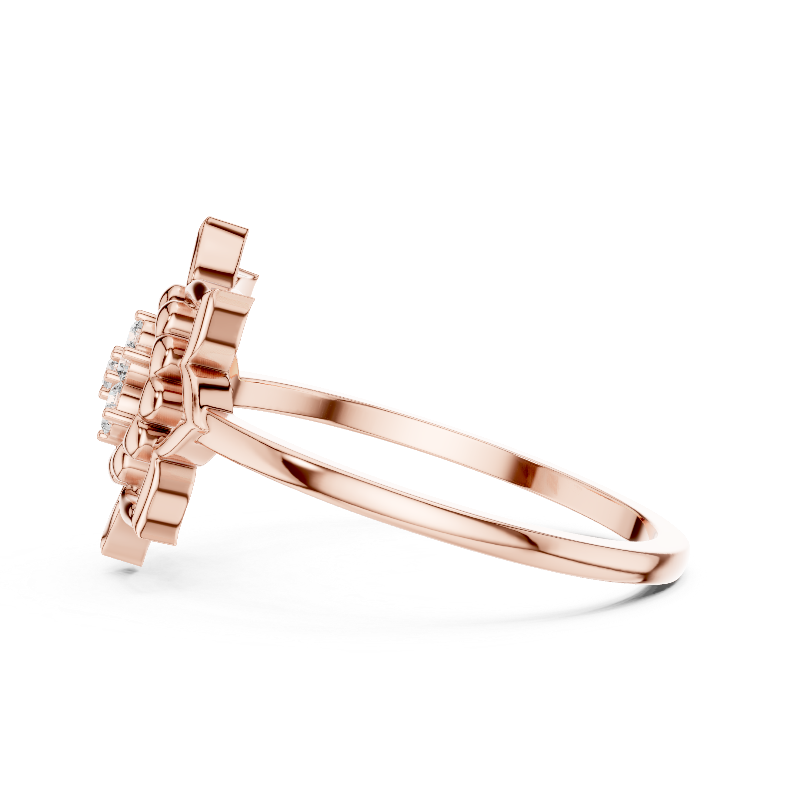 Diamond ear climber earrings with curved elegance.