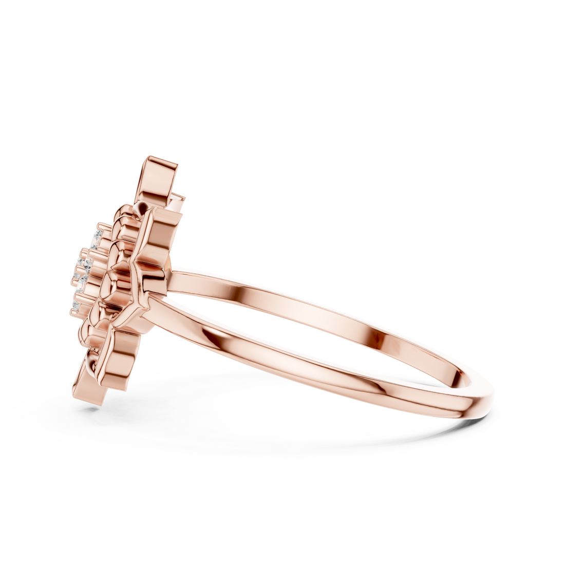 Diamond ear climber earrings with curved elegance.