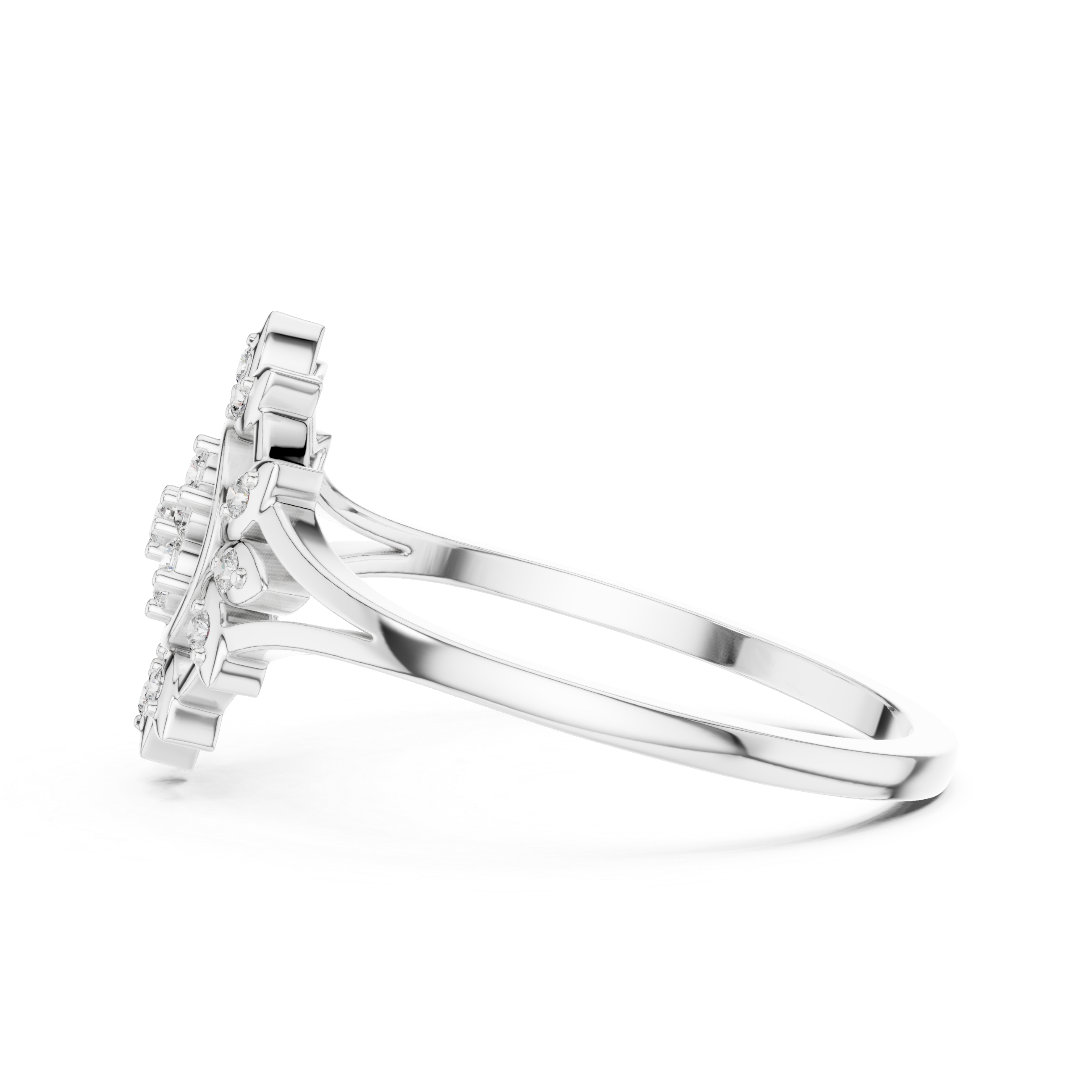 Engagement jewellery set with sparkling diamond finish.