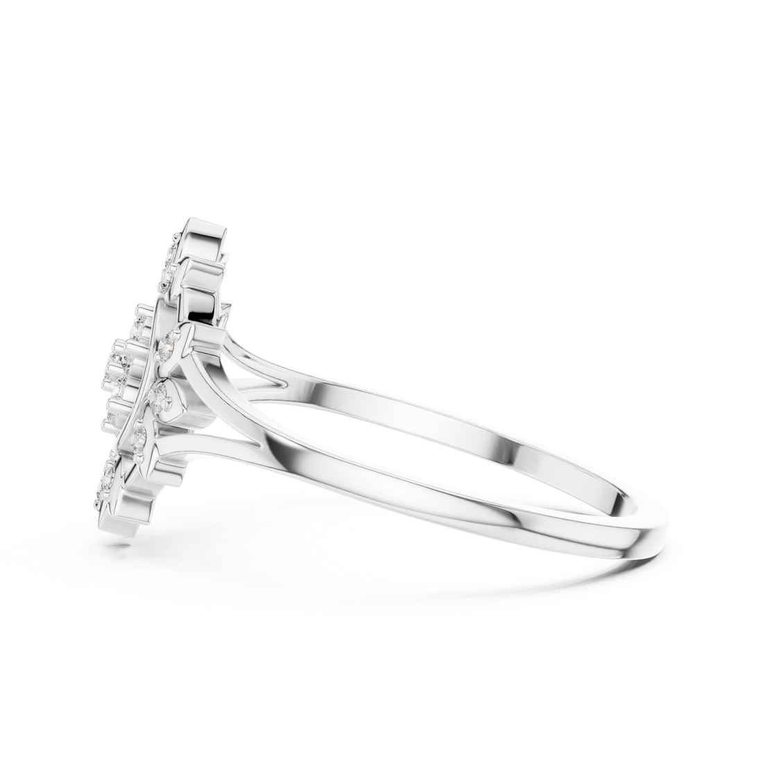 Engagement jewellery set with sparkling diamond finish.