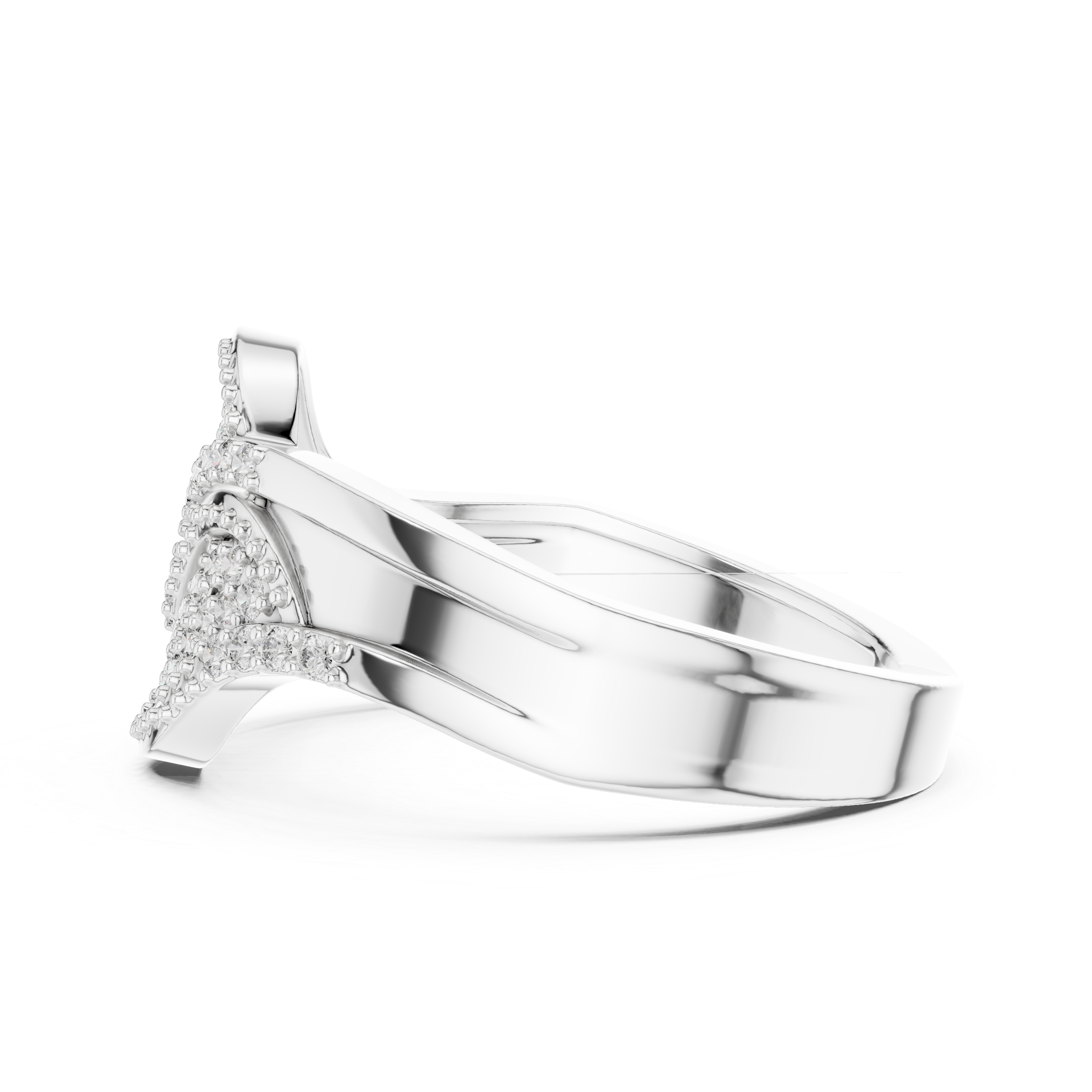 Diamond bangle with shimmering stone detailing.