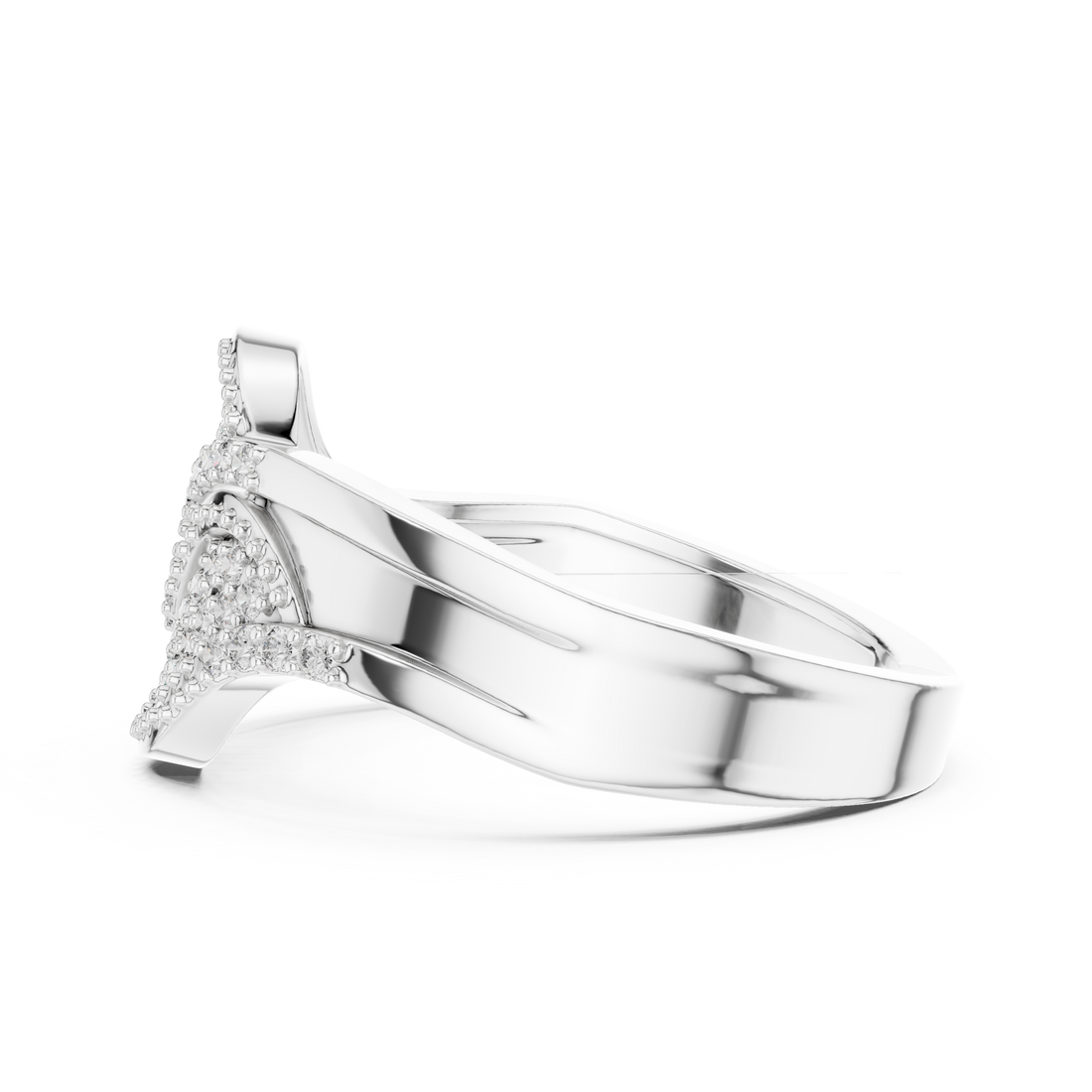 Diamond bangle with shimmering stone detailing.