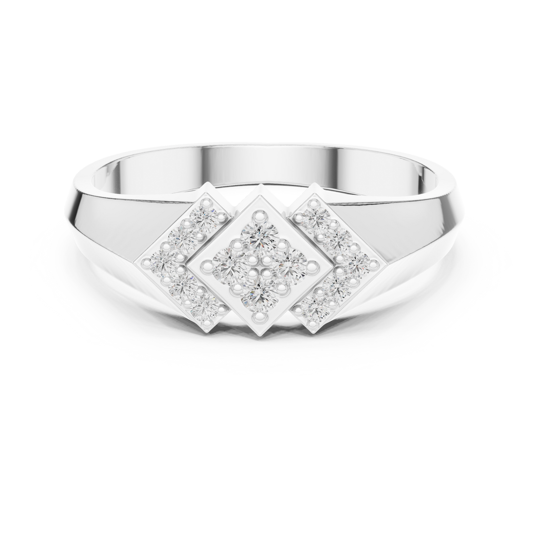 Halo engagement ring with brilliant diamond frame.