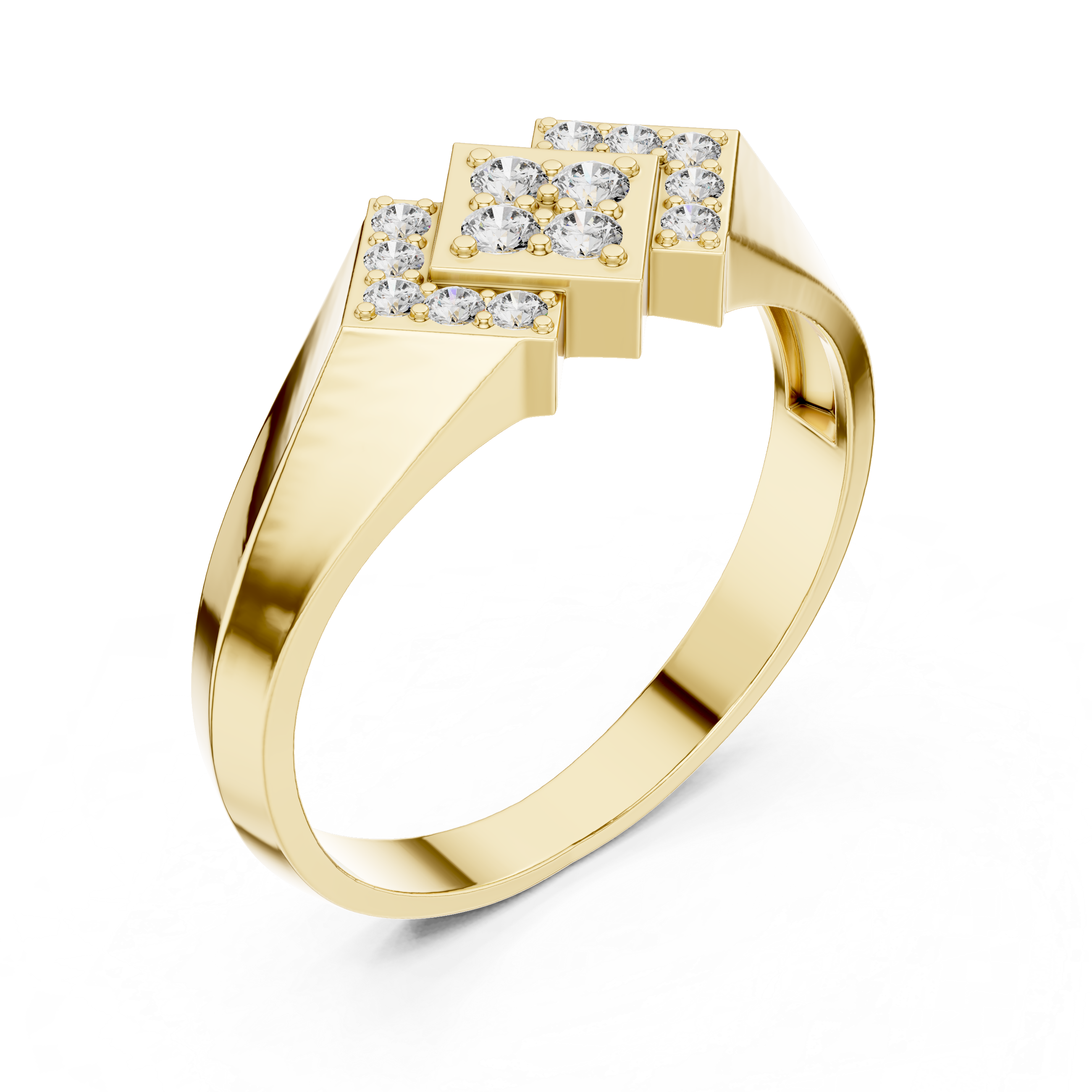 Cushion-cut engagement ring with refined sparkle detail.