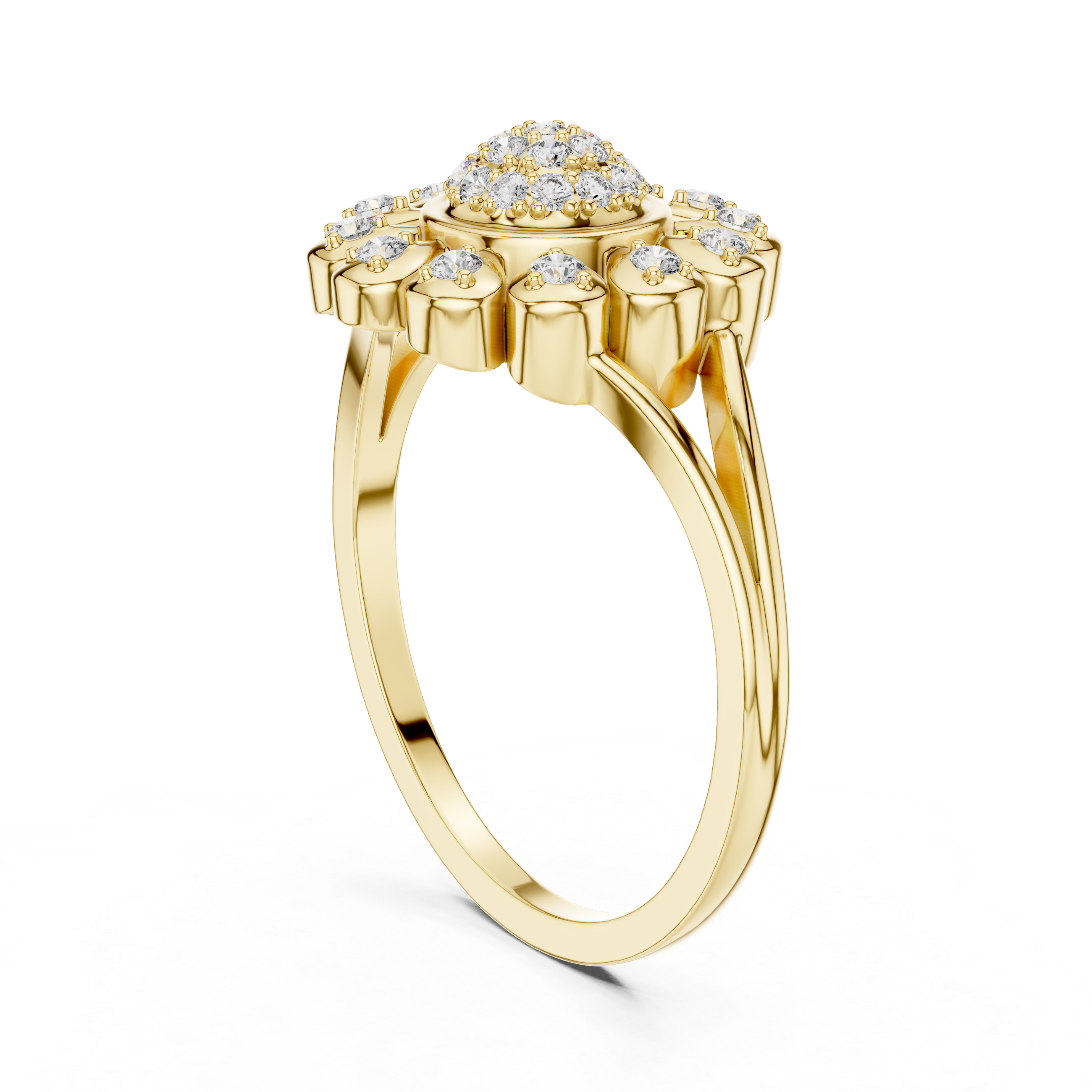 Ruby gemstone ring with bright red brilliance.
