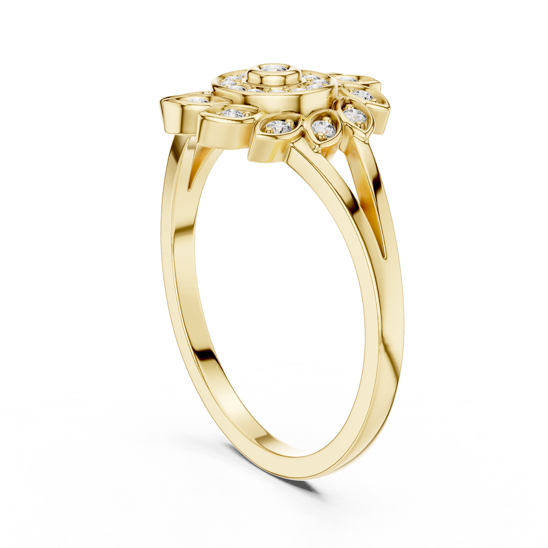 Decorative fashion ring with stylish modern detail.