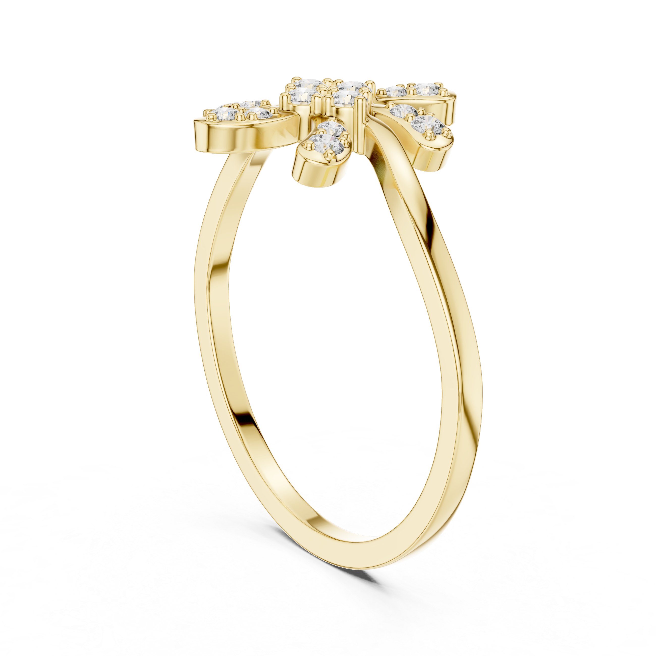 Elegant lab-grown diamond solitaire ring in polished white gold finish.