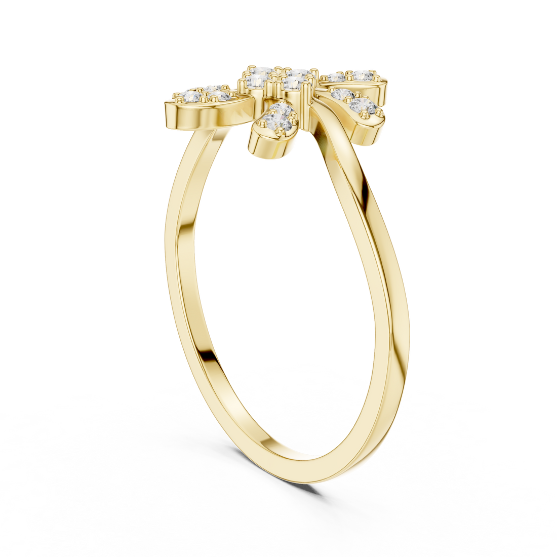 Elegant lab-grown diamond solitaire ring in polished white gold finish.