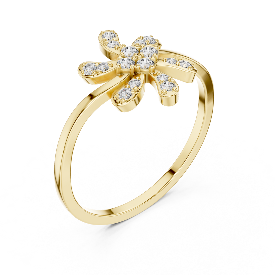 Classic oval halo diamond ring with bright surrounding stones.