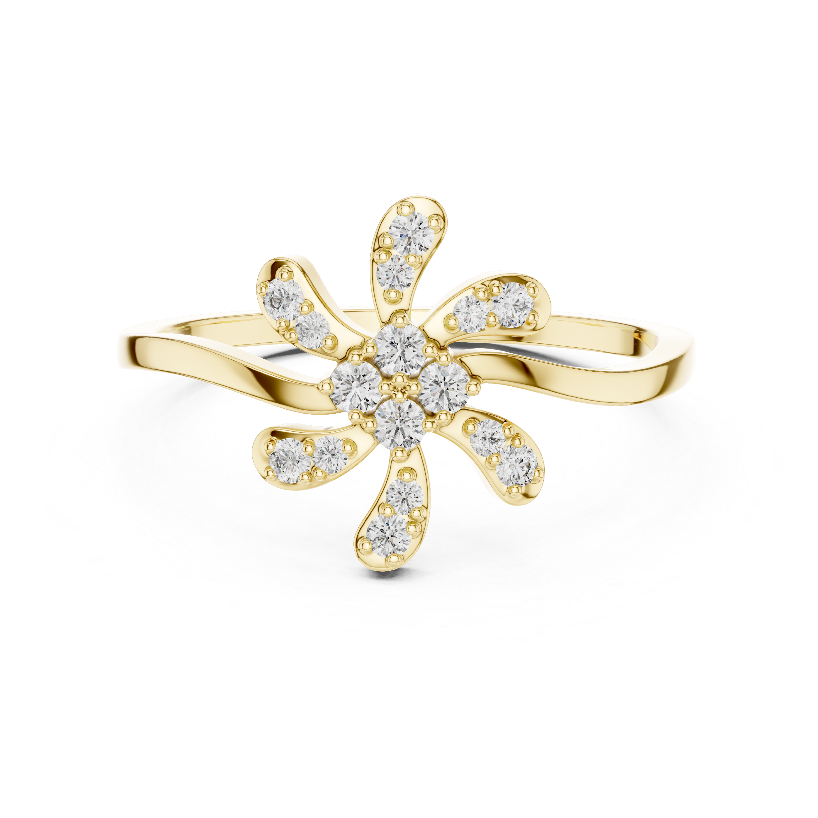 Cushion-cut diamond ring with refined rose gold setting.