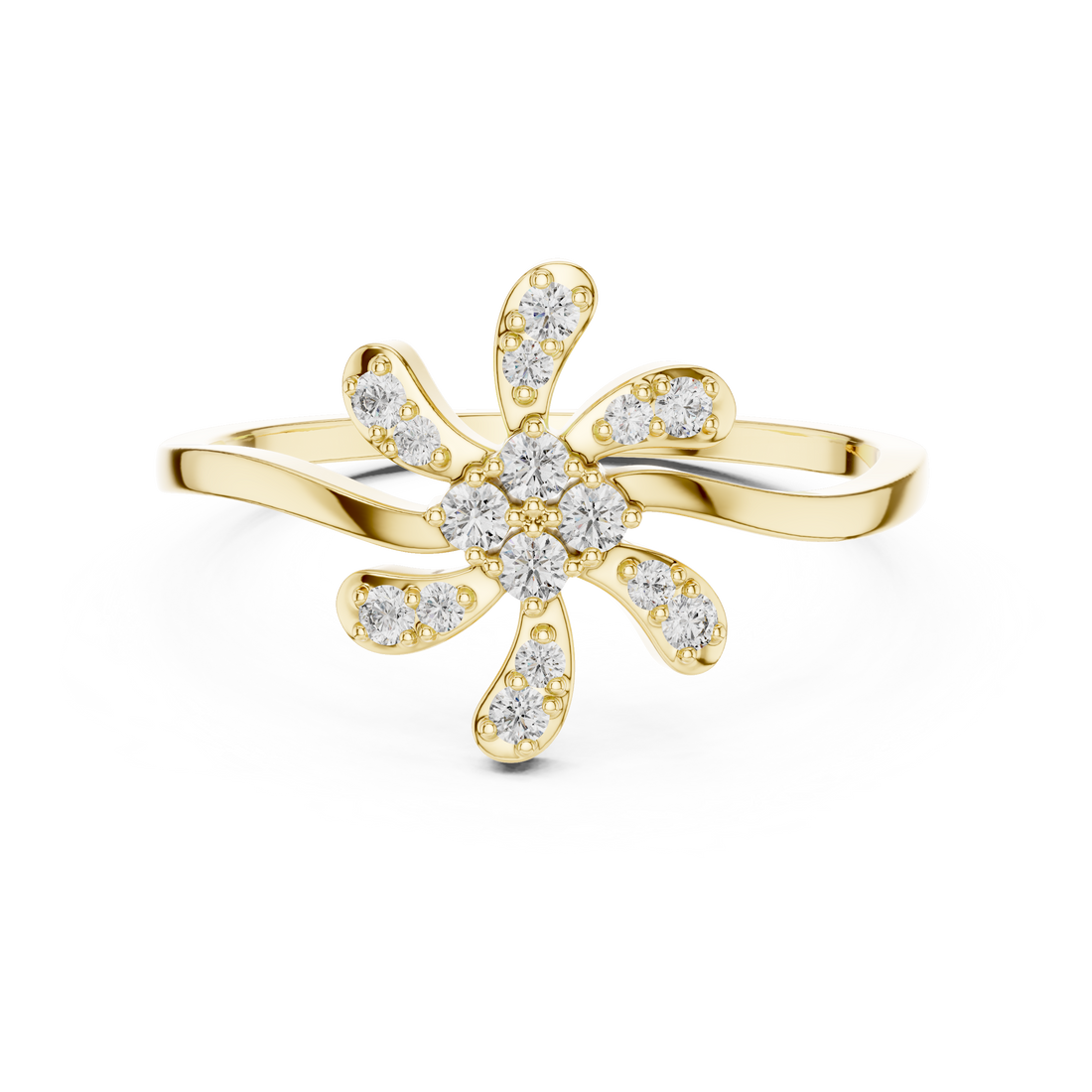 Cushion-cut diamond ring with refined rose gold setting.