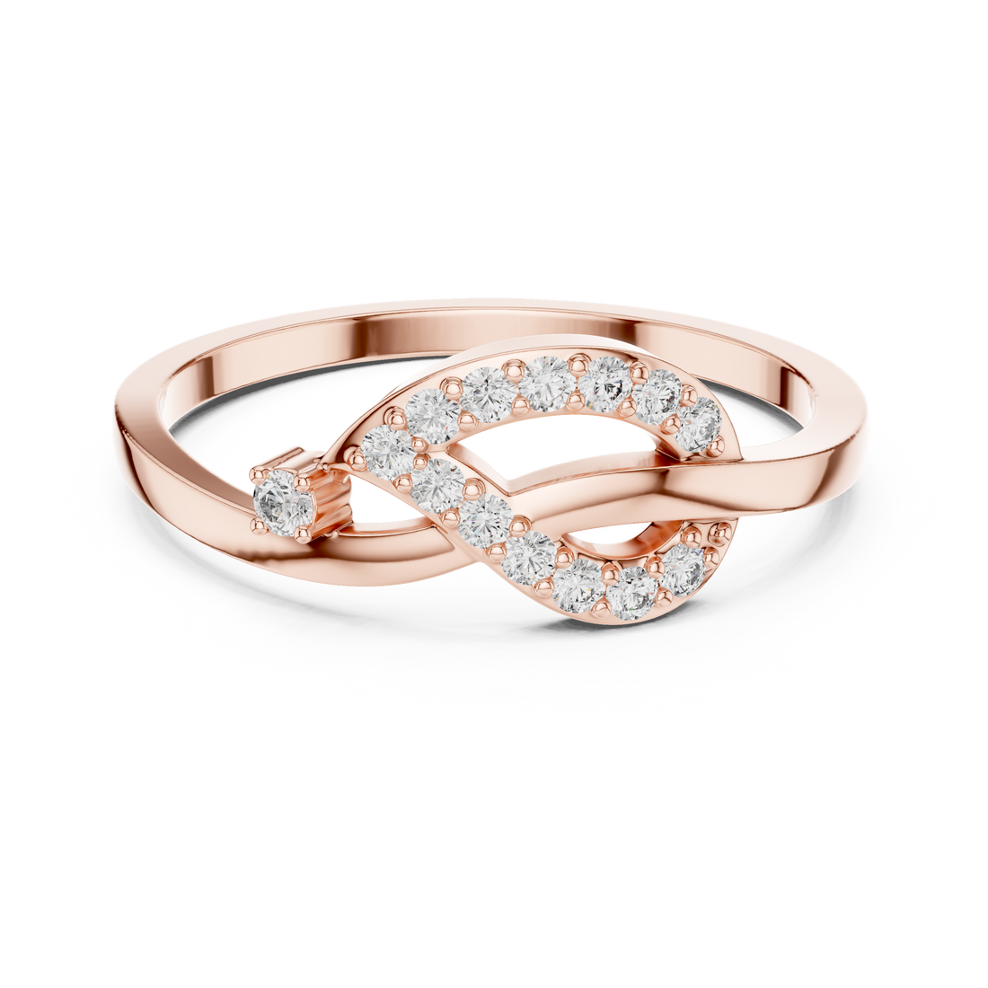 Minimal gold band ring with delicate center diamond.