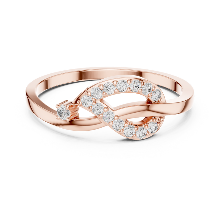 Minimal gold band ring with delicate center diamond.