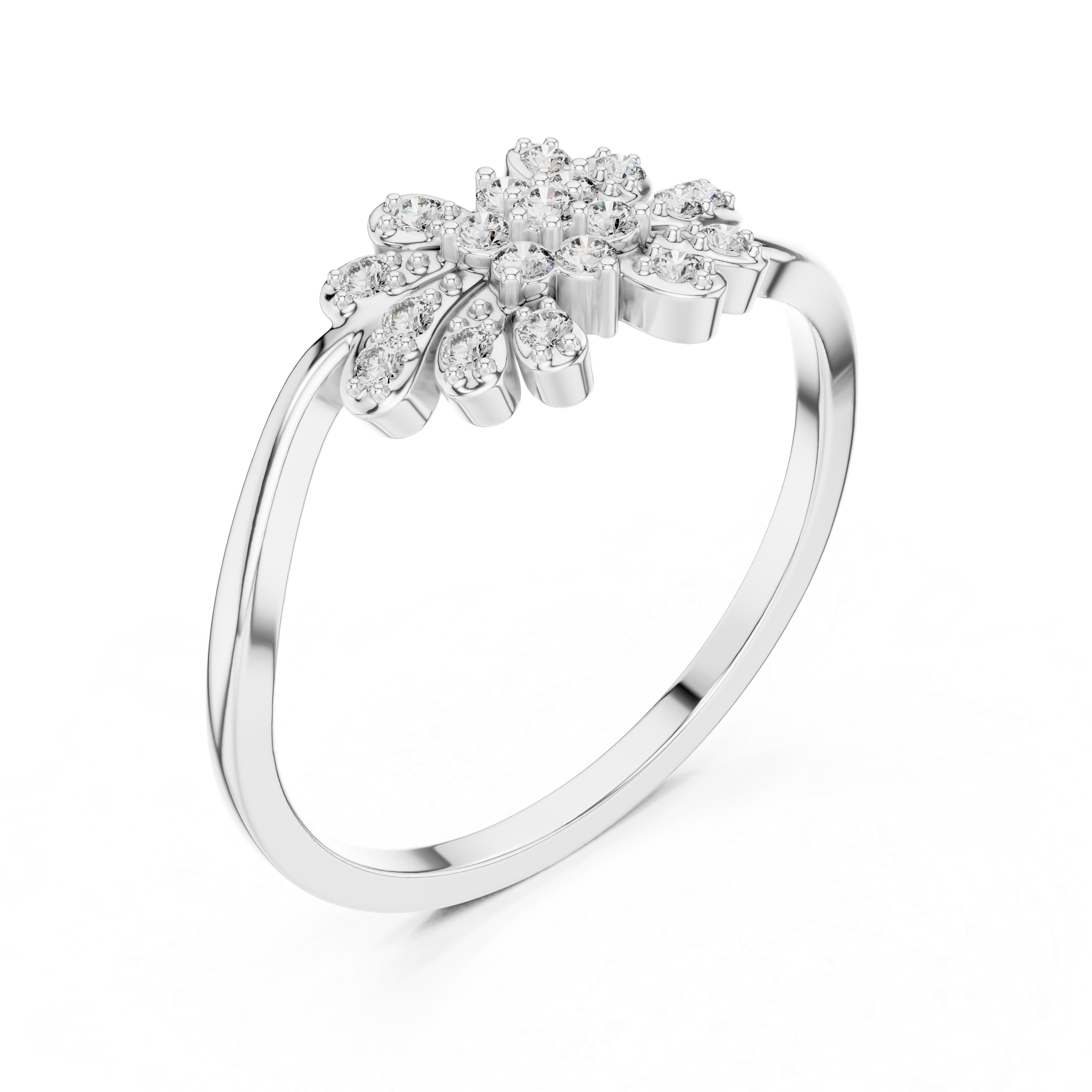 Minimal solitaire pendant necklace in white gold.