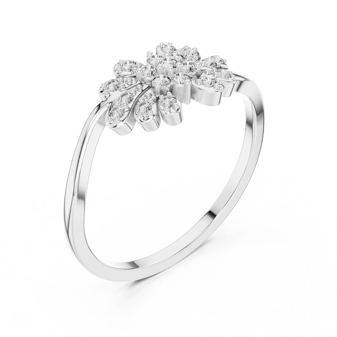 Minimal solitaire pendant necklace in white gold.